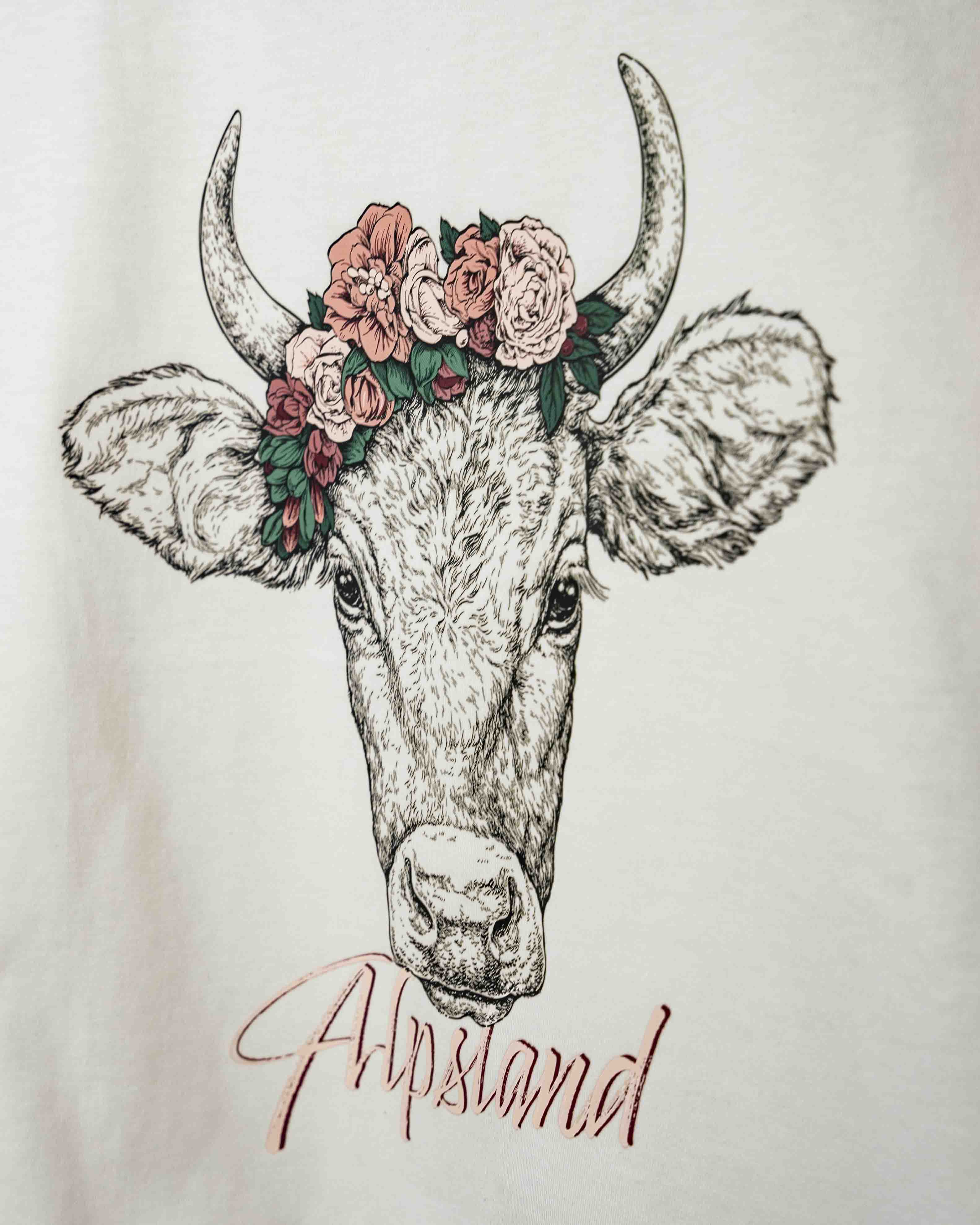 kuh,blumen,alpsland,shirt,damen,bergsteigen,wandern