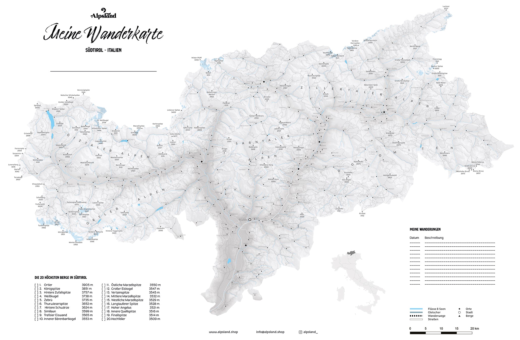 Meine Wanderkarte | Südtirol - Italien