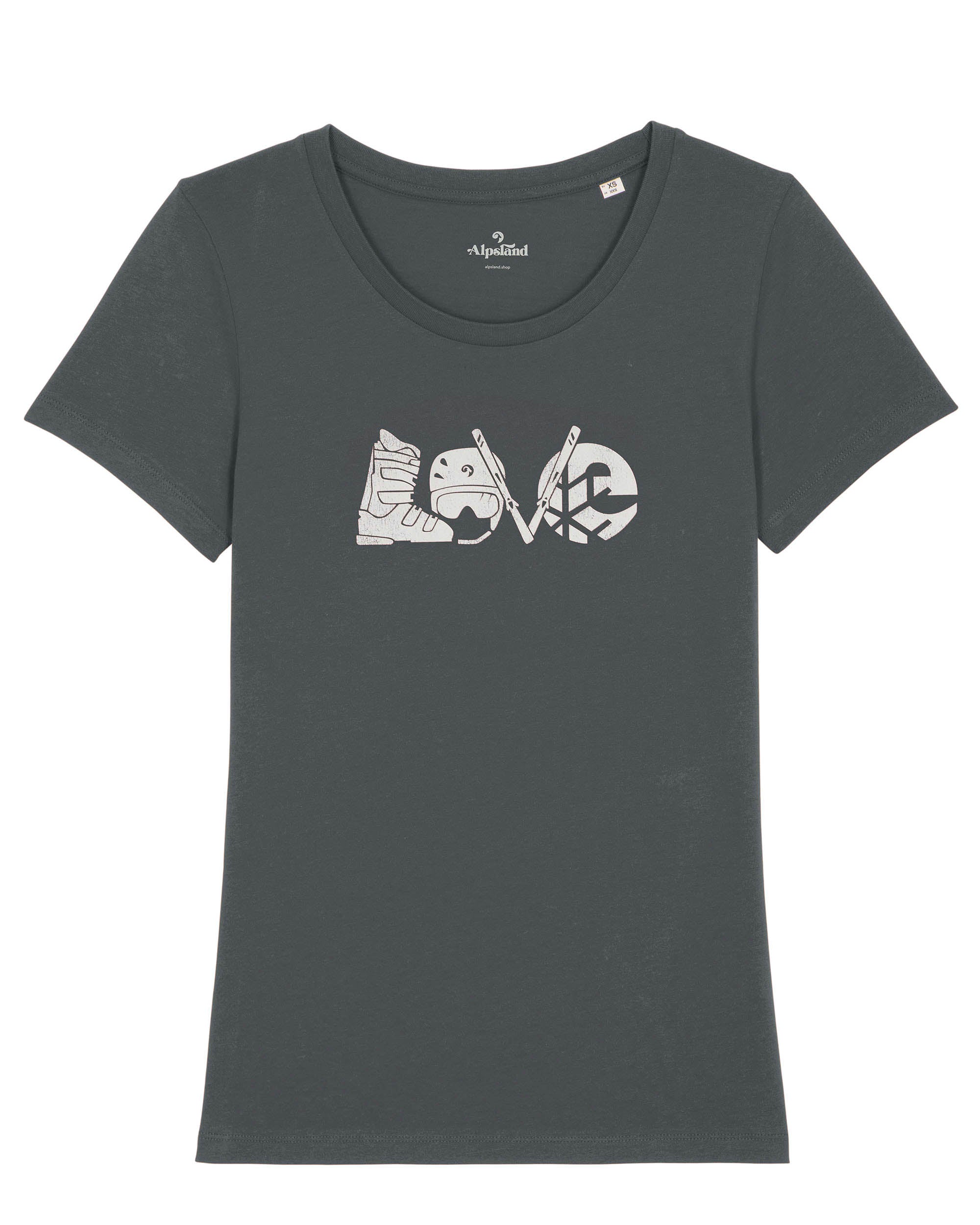 LOVE - Skiing - Damen Premium Organic Shirt,wandern,bergsteigen,berge,t-shirt,wandershirt,alpsland