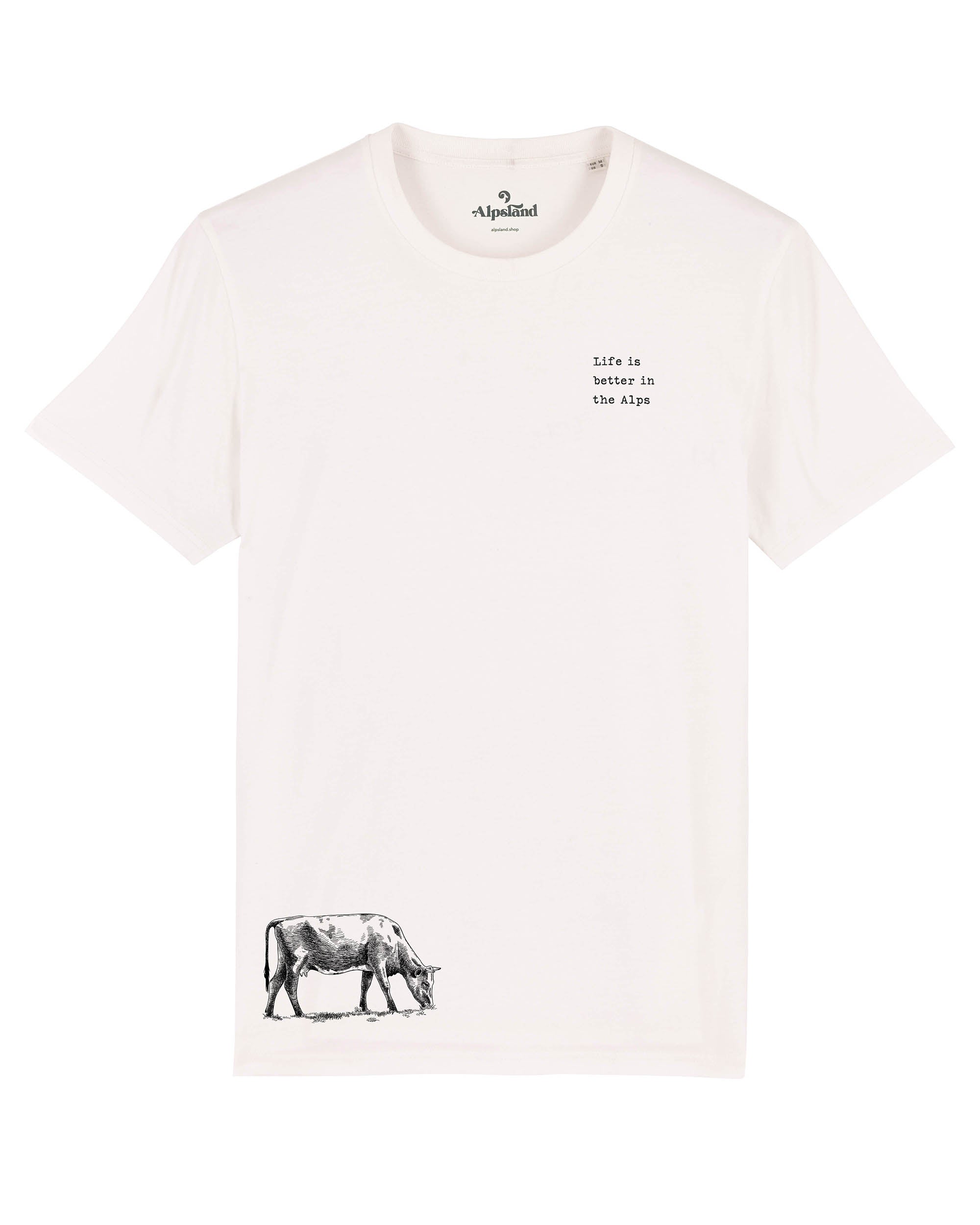 Life is better in the Alps - Kuh - Herren Premium Organic Shirt,wandern,bergsteigen,berge,t-shirt,wandershirt,alpsland