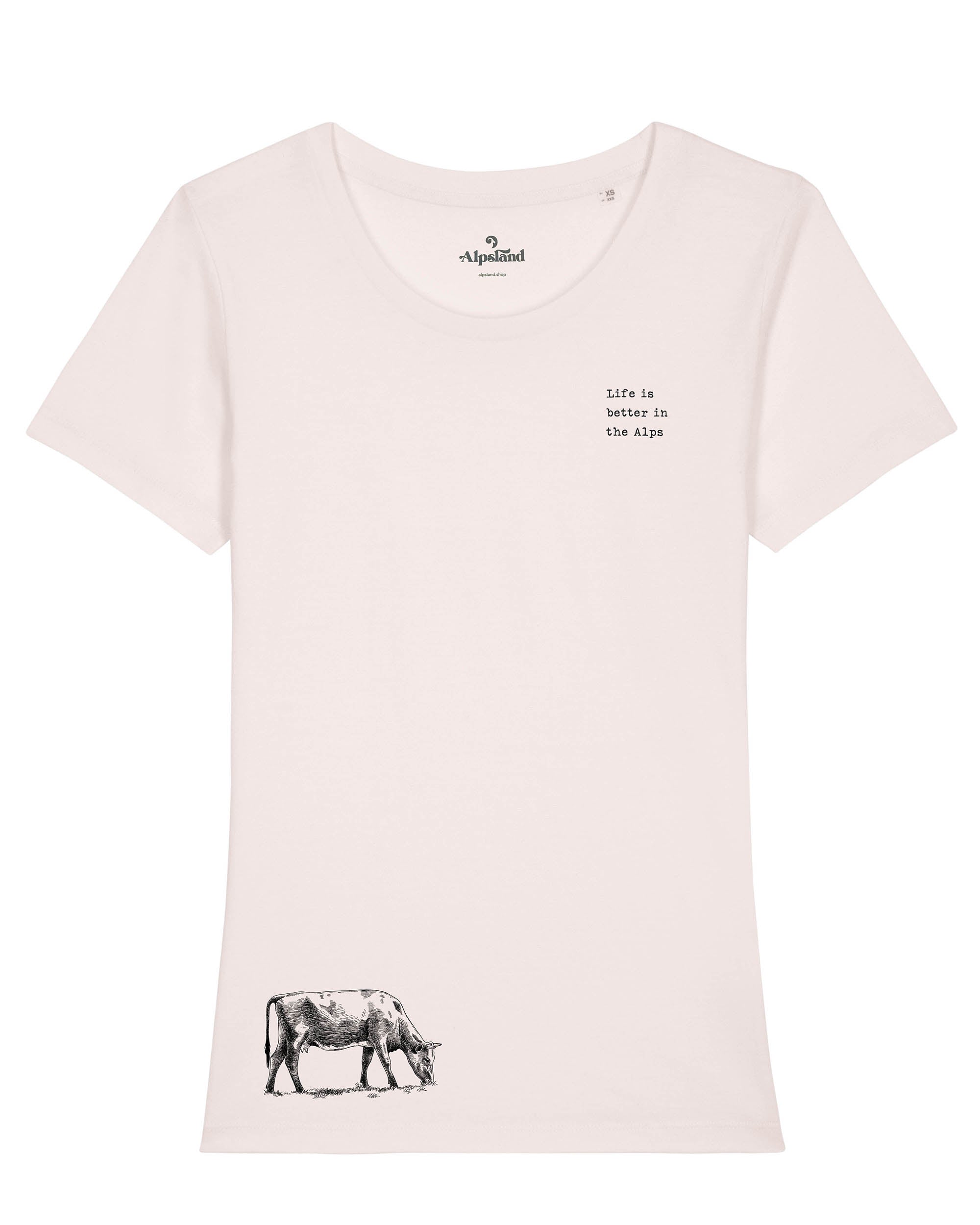 Life is better in the Alps - Kuh - Damen Premium Organic Shirt,wandern,bergsteigen,berge,t-shirt,wandershirt,alpsland