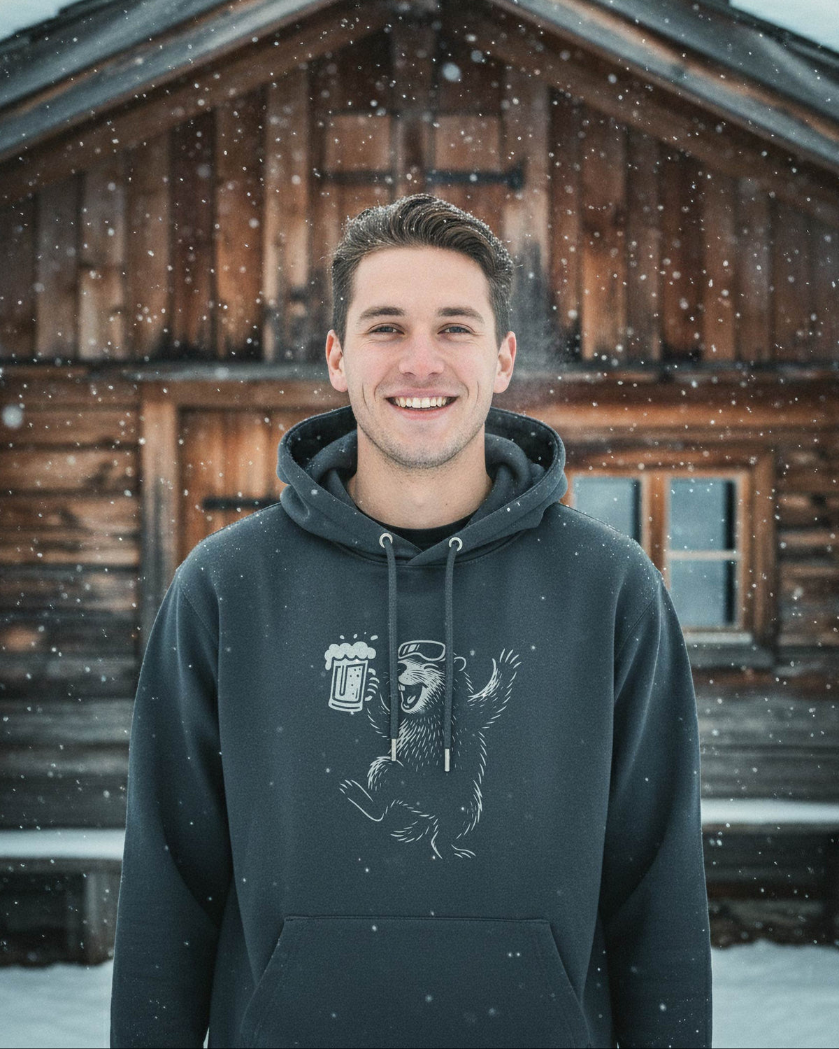 Murmeltier Après-Ski Unisex Bio Hoodie – Alpsland – Skifahren, Murmeltier, Après-Ski