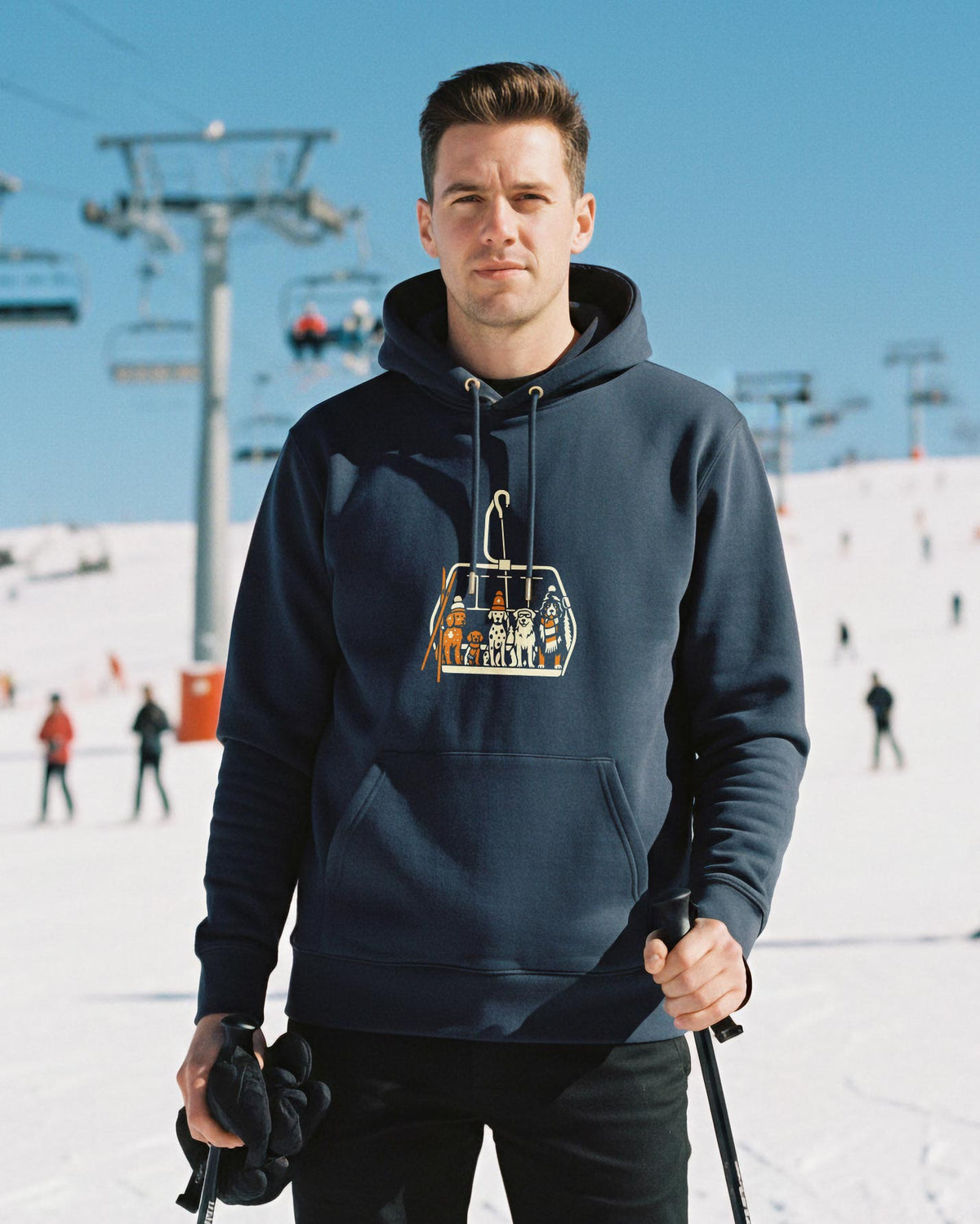 Sessellift Crew Unisex Bio Hoodie – Alpsland – Skifahren, Sessellift, Winter, Alpen