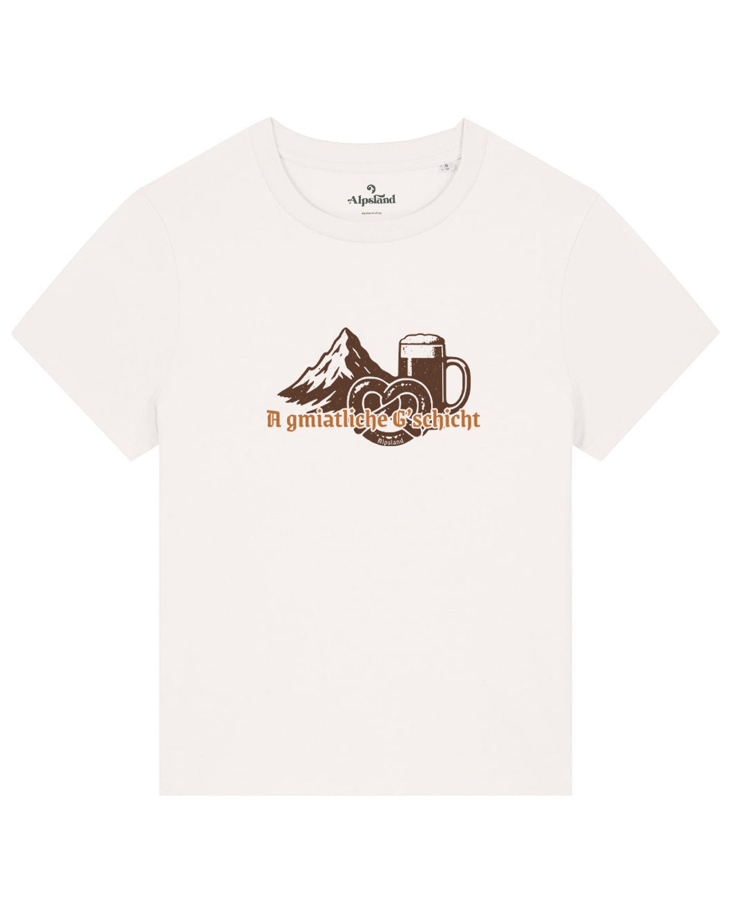 Gmiatliche Gschicht Damen Bio T-Shirt – Alpsland – Wandern, Bayern, Alpen, Humor