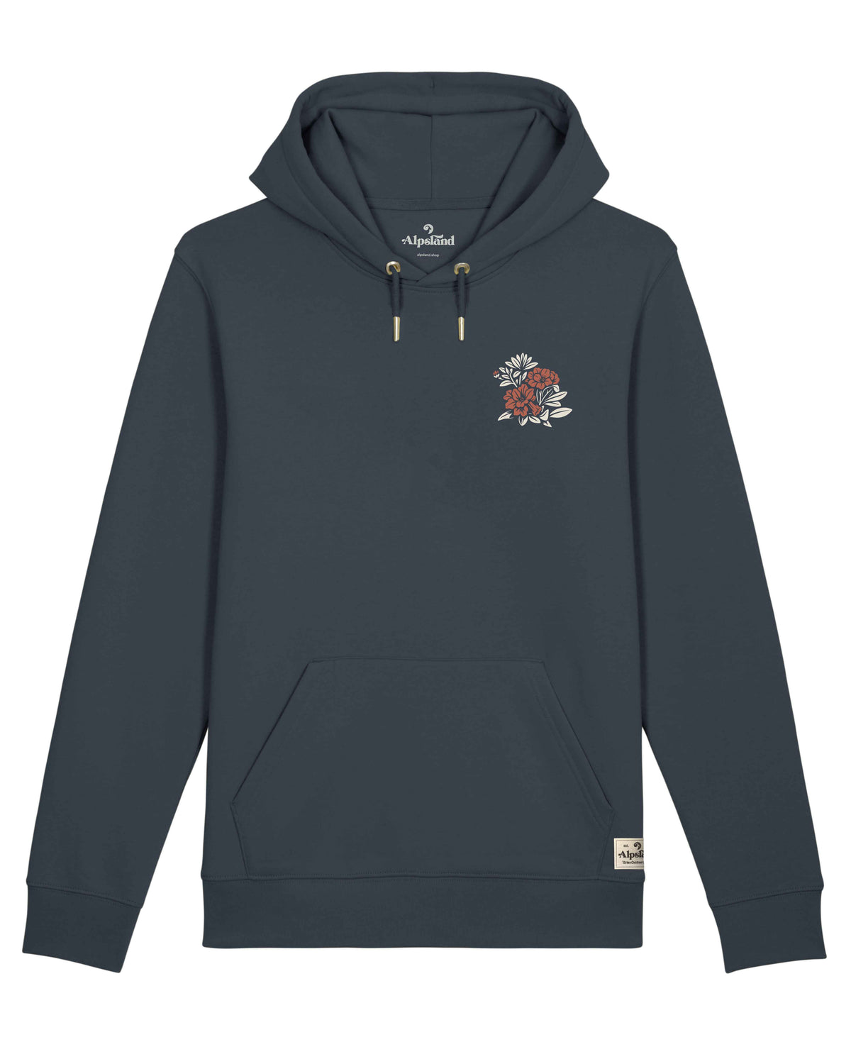 Alpenrose Pocket Unisex Hoodie – Alpsland – Wandern, Alpenrose, Alpen, Blumen