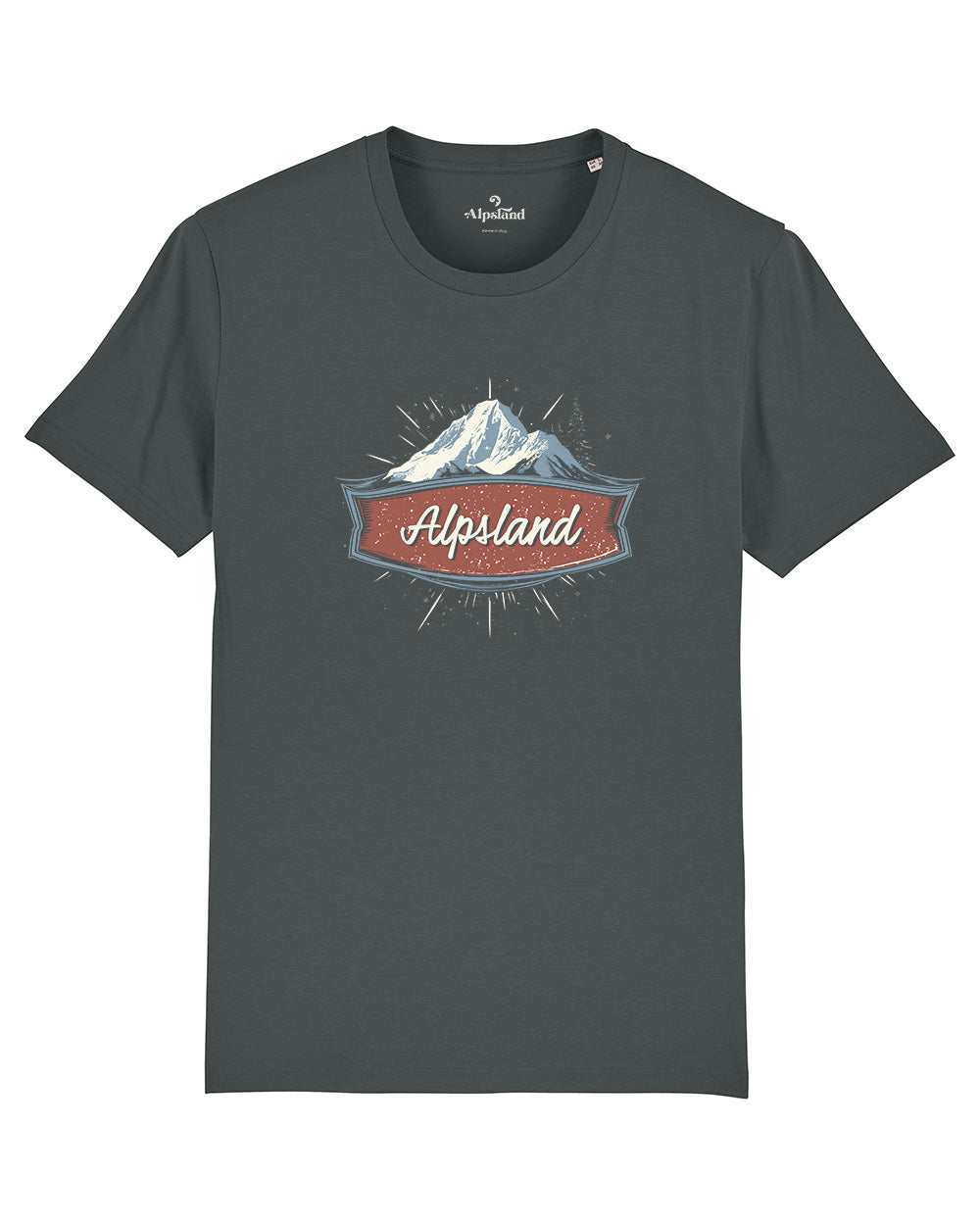 Alpsland Berg Flagge Herren Bio T-Shirt – Alpsland – Wandern, Berge, Alpen
