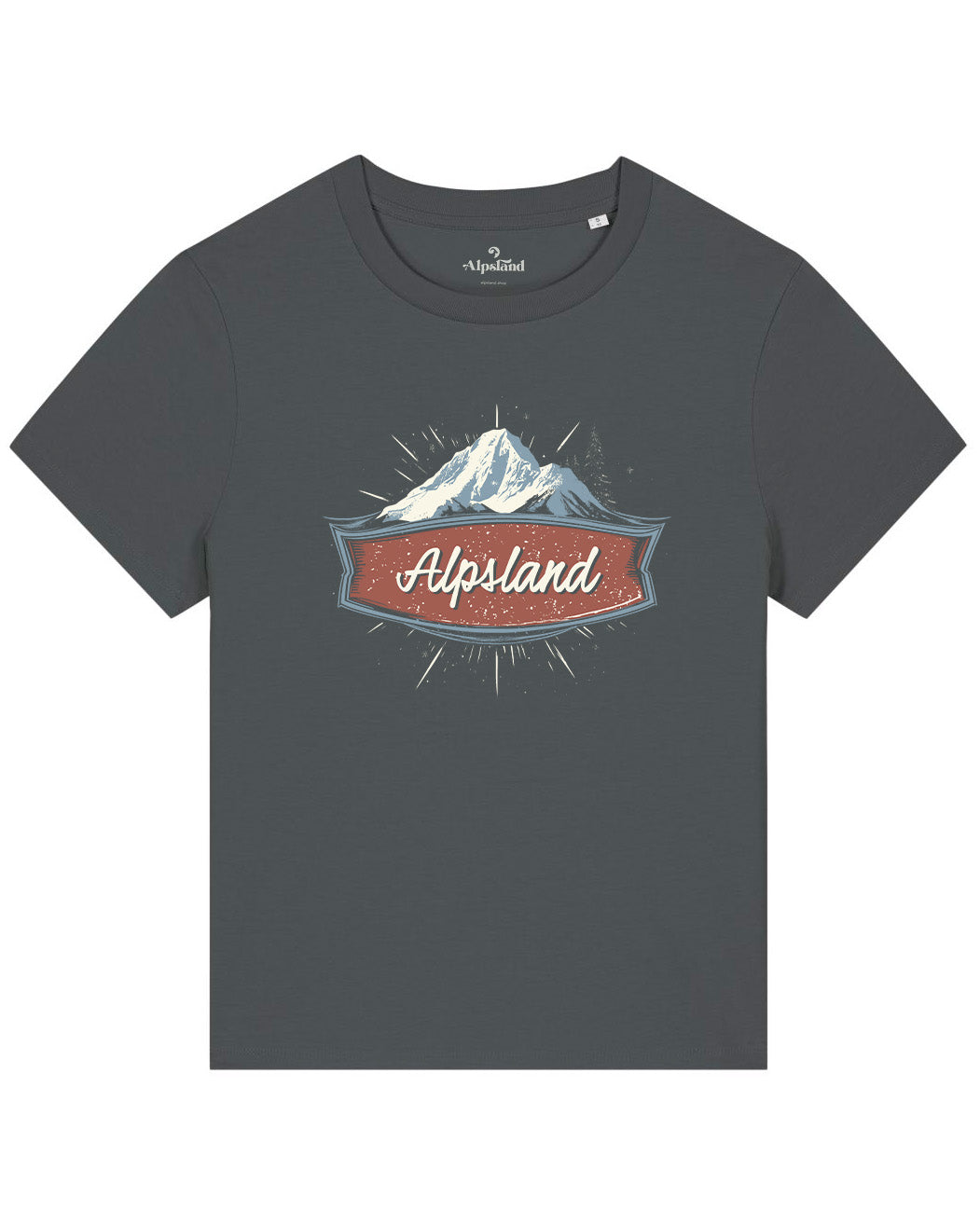 Alpsland Berg Flagge Damen Bio T-Shirt – Alpsland – Wandern, Berge, Alpen