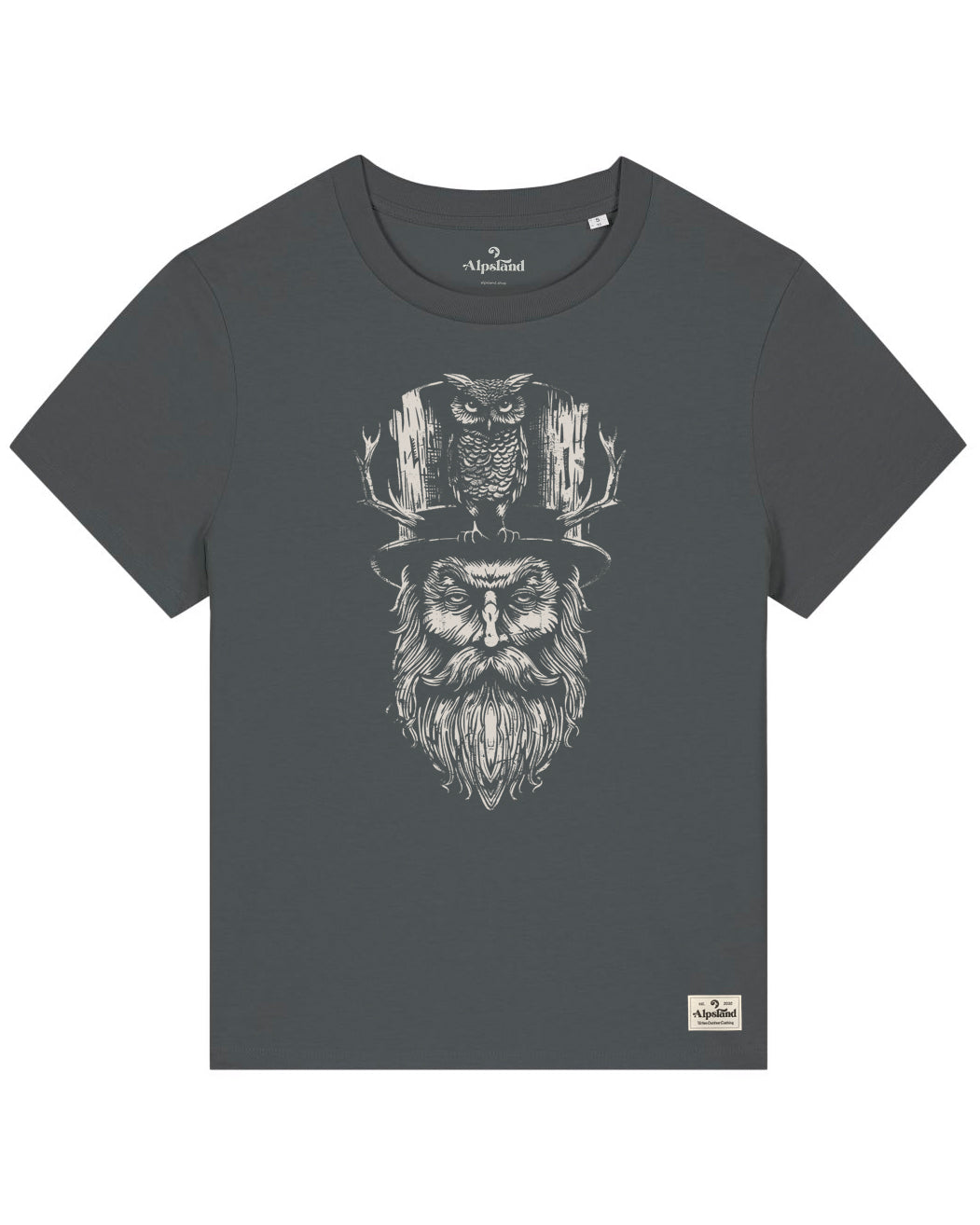 Mann mit Eule Damen Bio T-Shirt – Alpsland – Wandern, Eule, Natur, Alpen