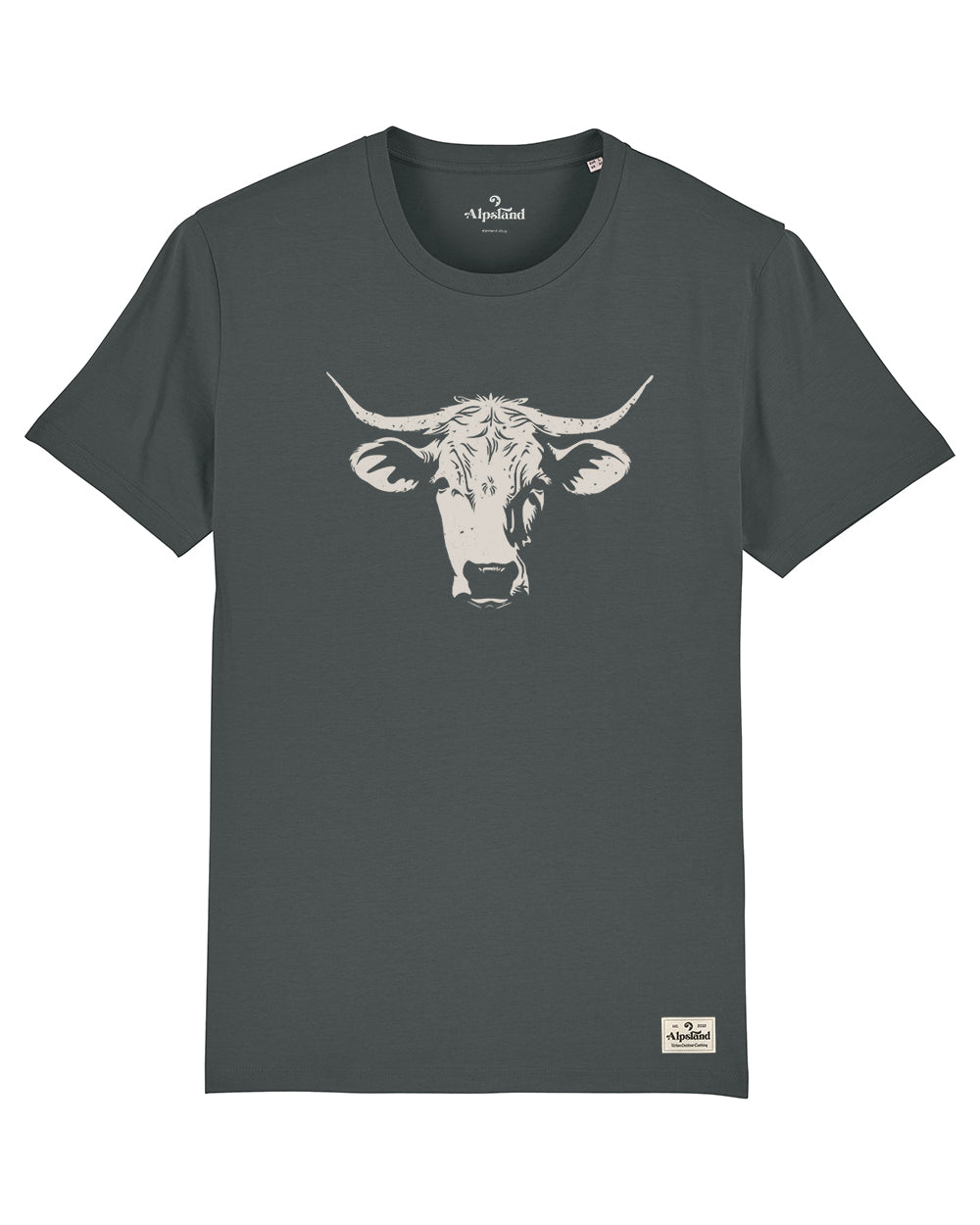 Kuh Herren Bio T-Shirt – Alpsland – Wandern, Kuh, Alpen, Alm