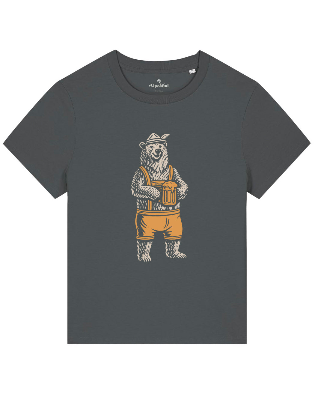 Bierbär Damen Bio T-Shirt – Alpsland – Wandern, Bär, Bier, Alpen, Humor