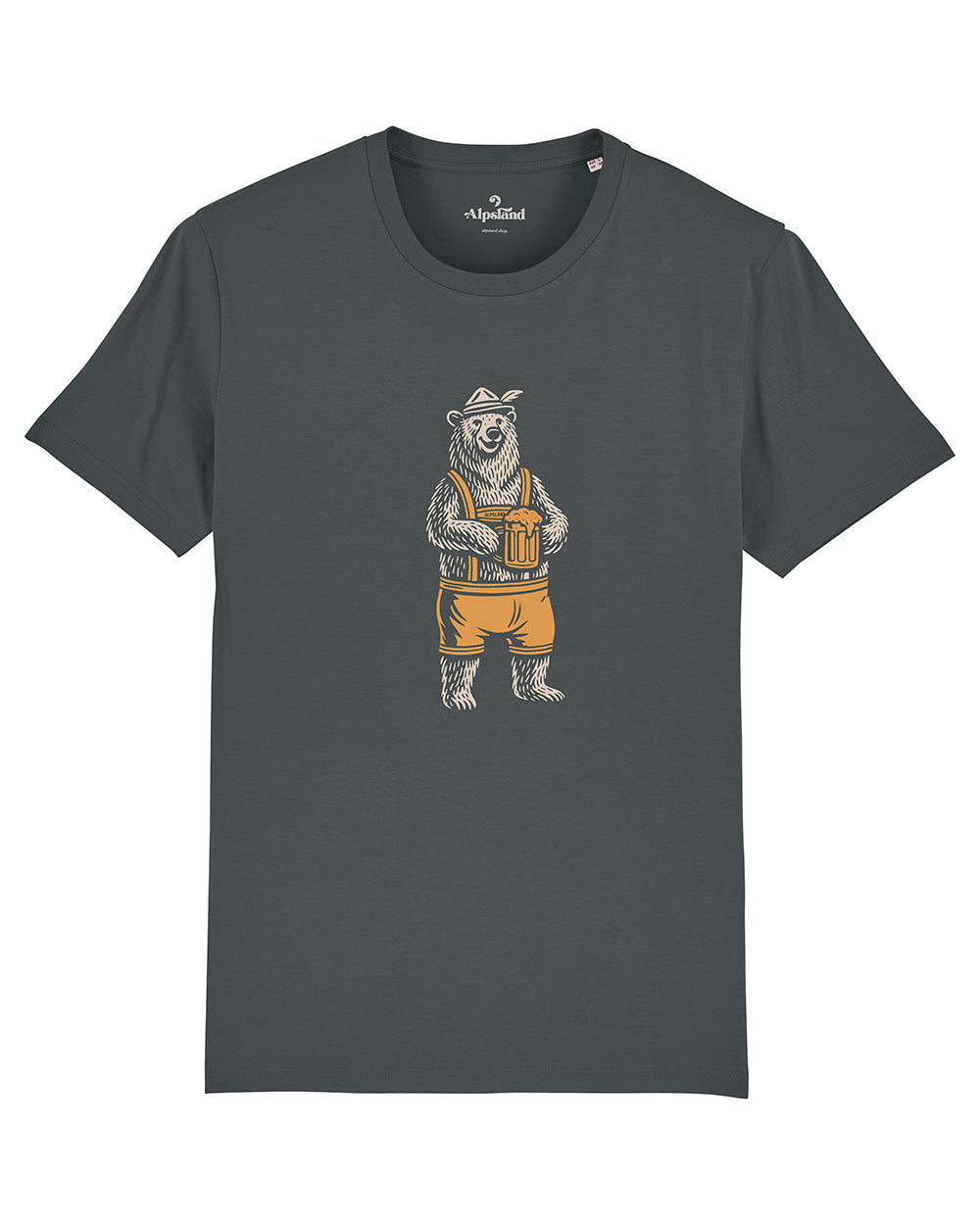 Bierbär Herren Bio T-Shirt – Alpsland – Wandern, Bär, Bier, Alpen, Humor