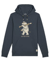 Orso con gli sci - Felpa con cappuccio biologica unisex 