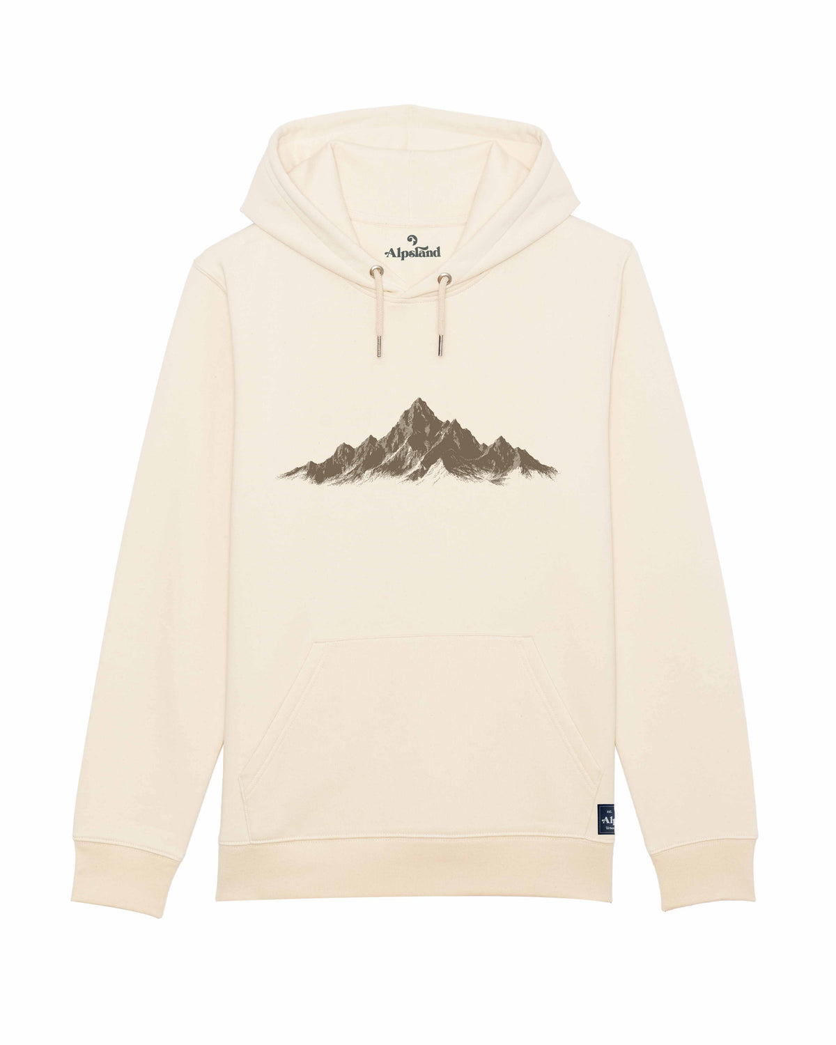 Alpenpanorama Unisex Bio Hoodie – Alpsland – Wandern, Berge, Panorama, Alpen