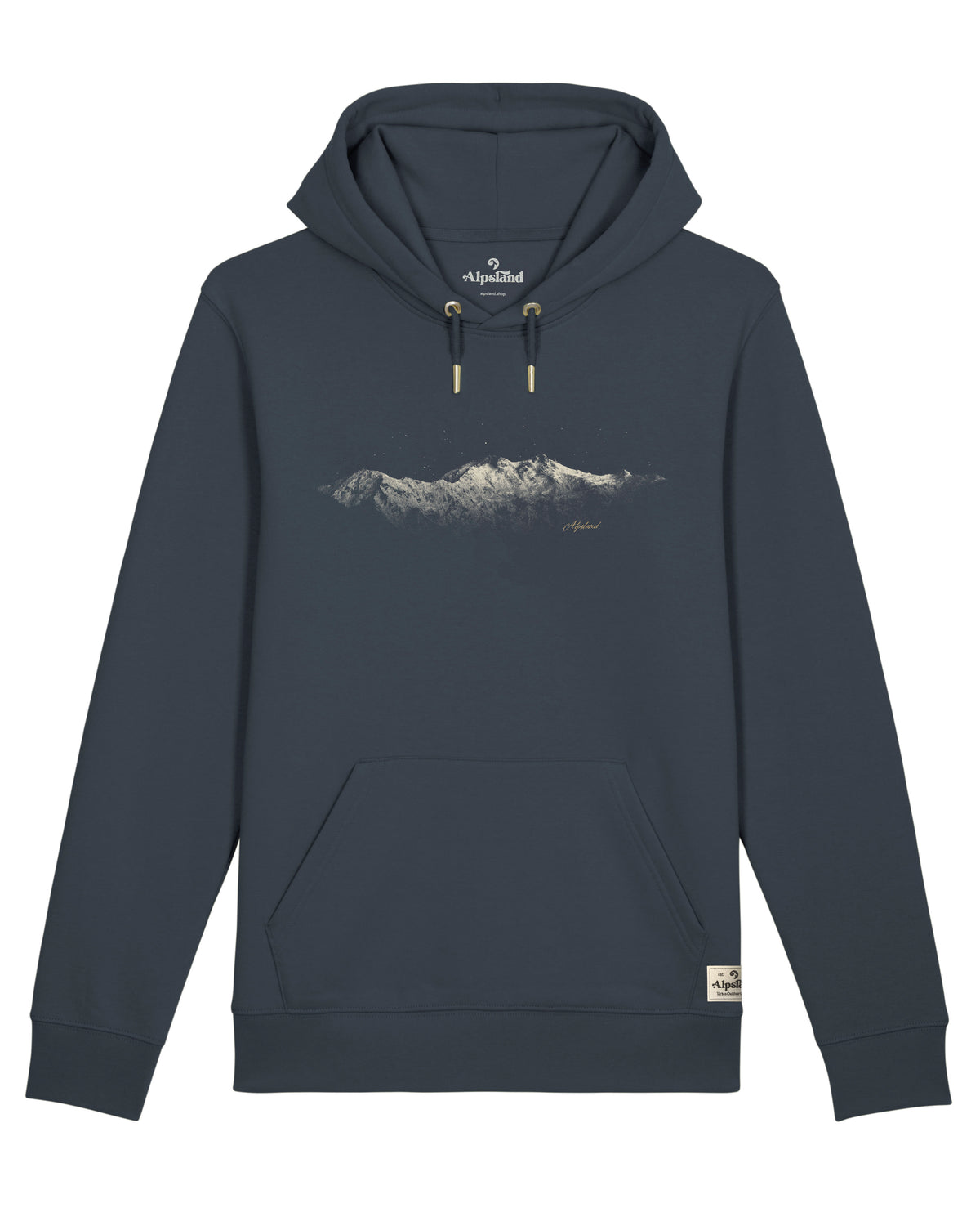 Berg bei Nacht Unisex Bio Hoodie – Alpsland – Wandern, Berge, Nacht, Alpen