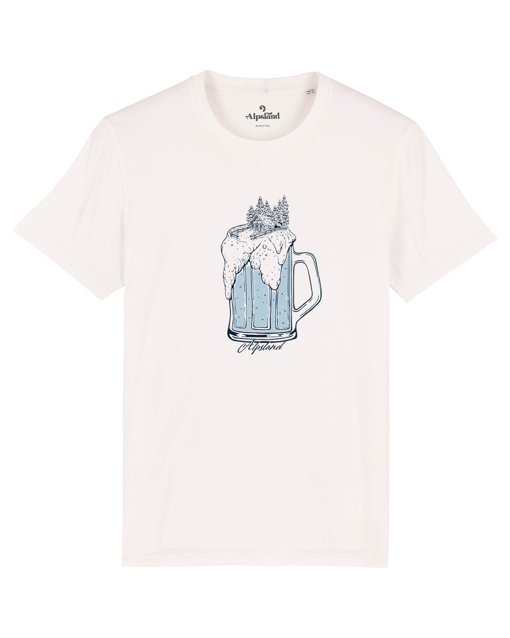 Bier mit Skihütte Herren Bio T-Shirt – Alpsland – Skifahren, Winter, Bier, Hütte