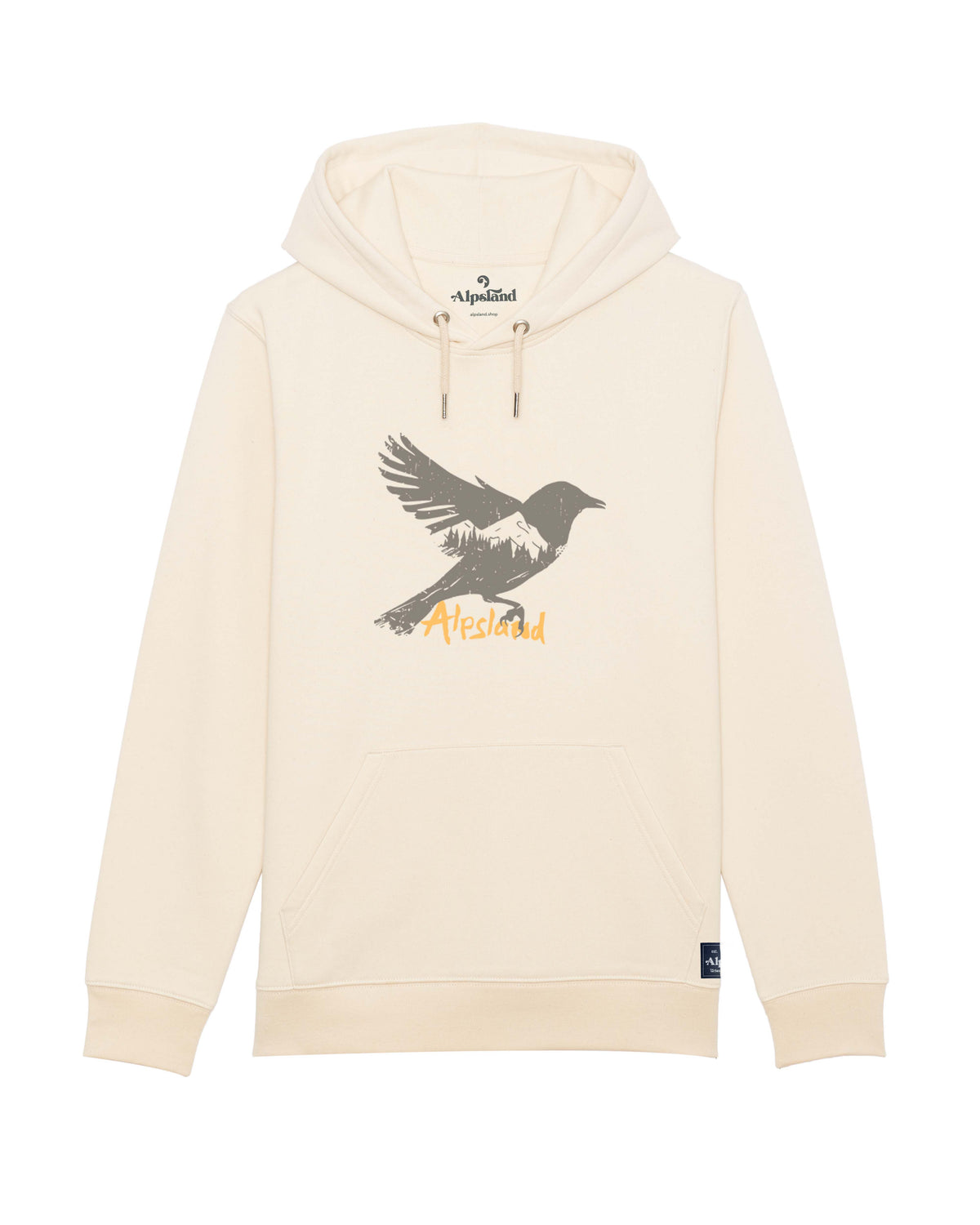 Vogel Unisex Bio Hoodie – Alpsland – Wandern, Vogel, Natur, Alpen