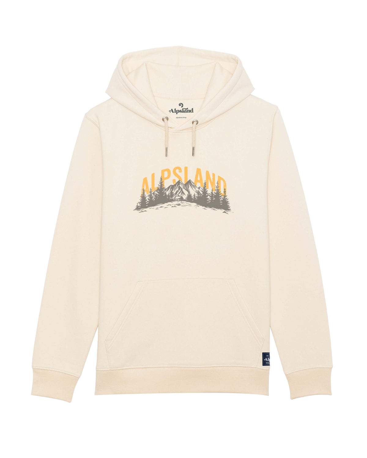 Alpsland Hütte Unisex Bio Hoodie – Alpsland – Wandern, Hütte, Berge, Alpen