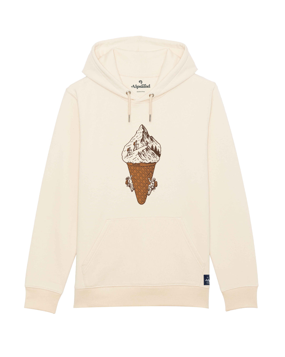 Berg-Eiscreme Unisex Hoodie – Alpsland – Wandern, Berge, Alpen, Sommer, Humor