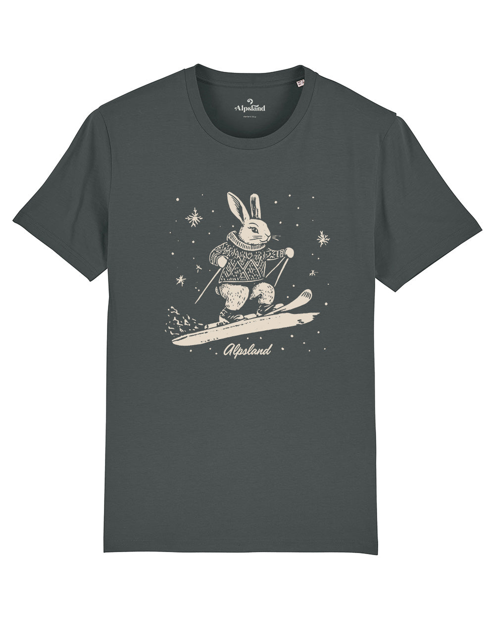 Hase auf Skiern Herren Bio T-Shirt – Alpsland – Skifahren, Hase, Winter, Alpen