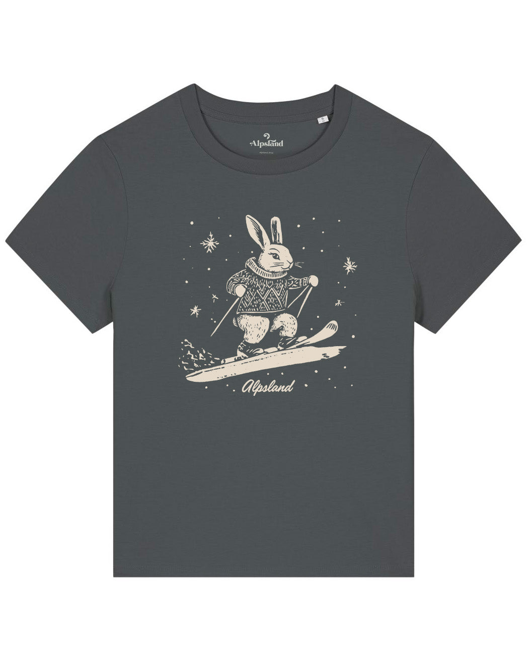 Hase auf Skiern Damen Bio T-Shirt – Alpsland – Skifahren, Hase, Winter, Alpen