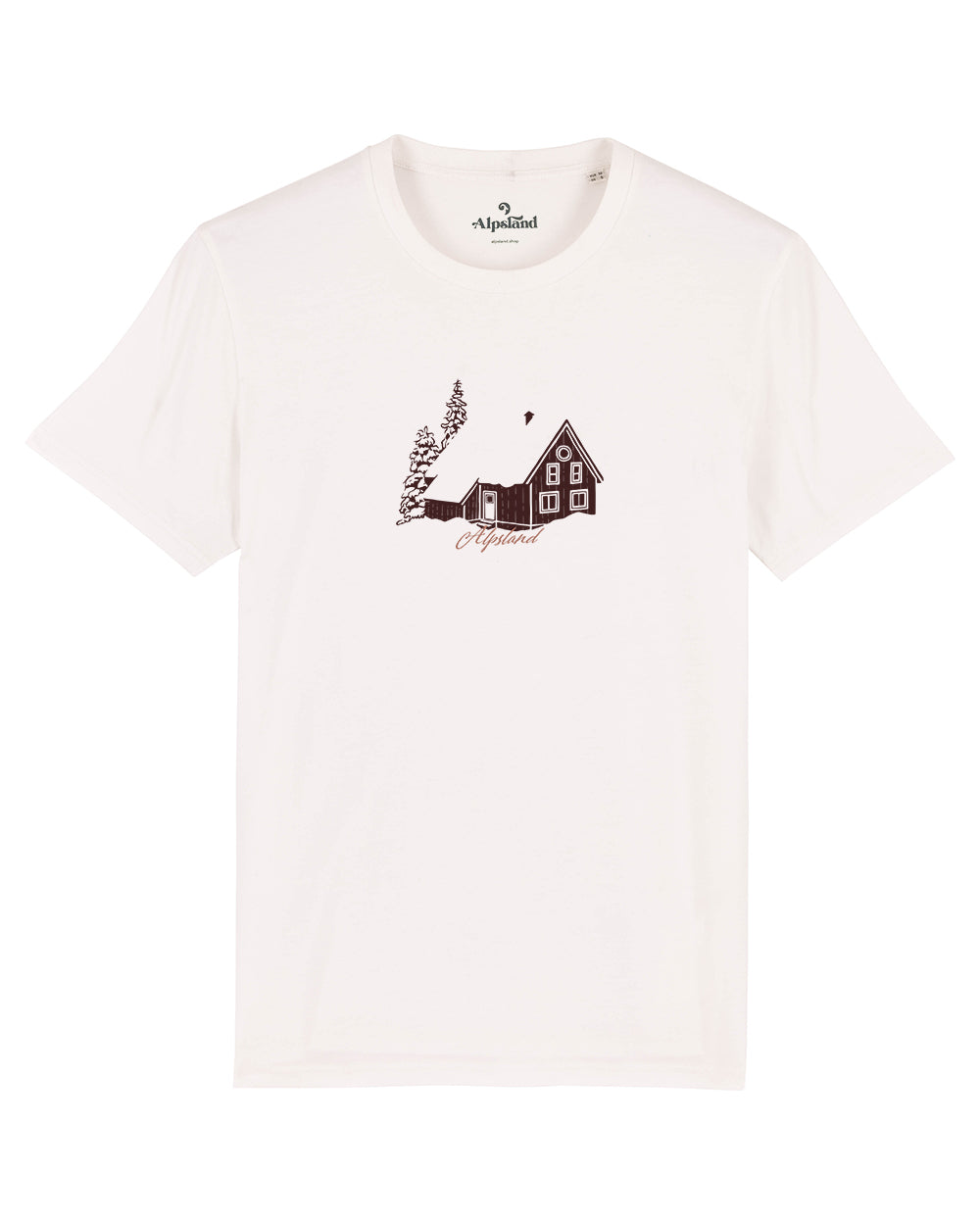 Hütte im Schnee Herren Bio T-Shirt – Alpsland – Winter, Schnee, Hütte, Alpen, Ski