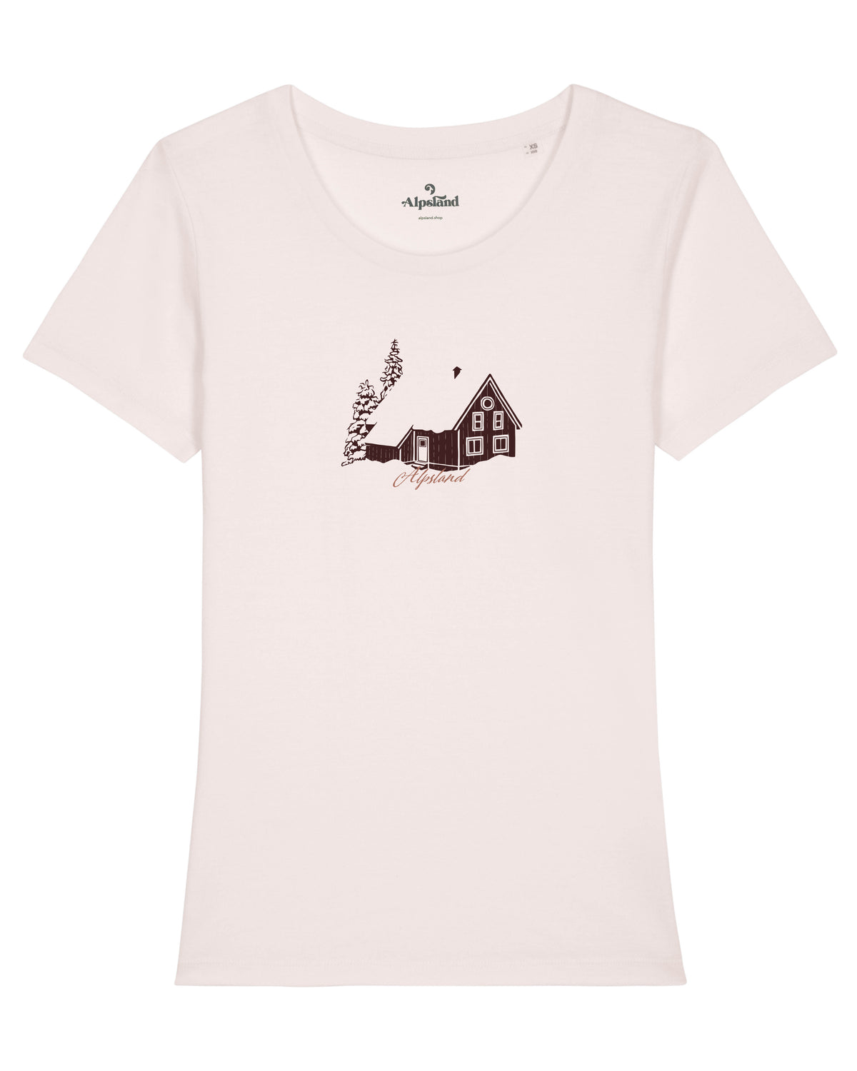 Hütte im Schnee Damen Bio T-Shirt – Alpsland – Winter, Schnee, Hütte, Alpen, Ski