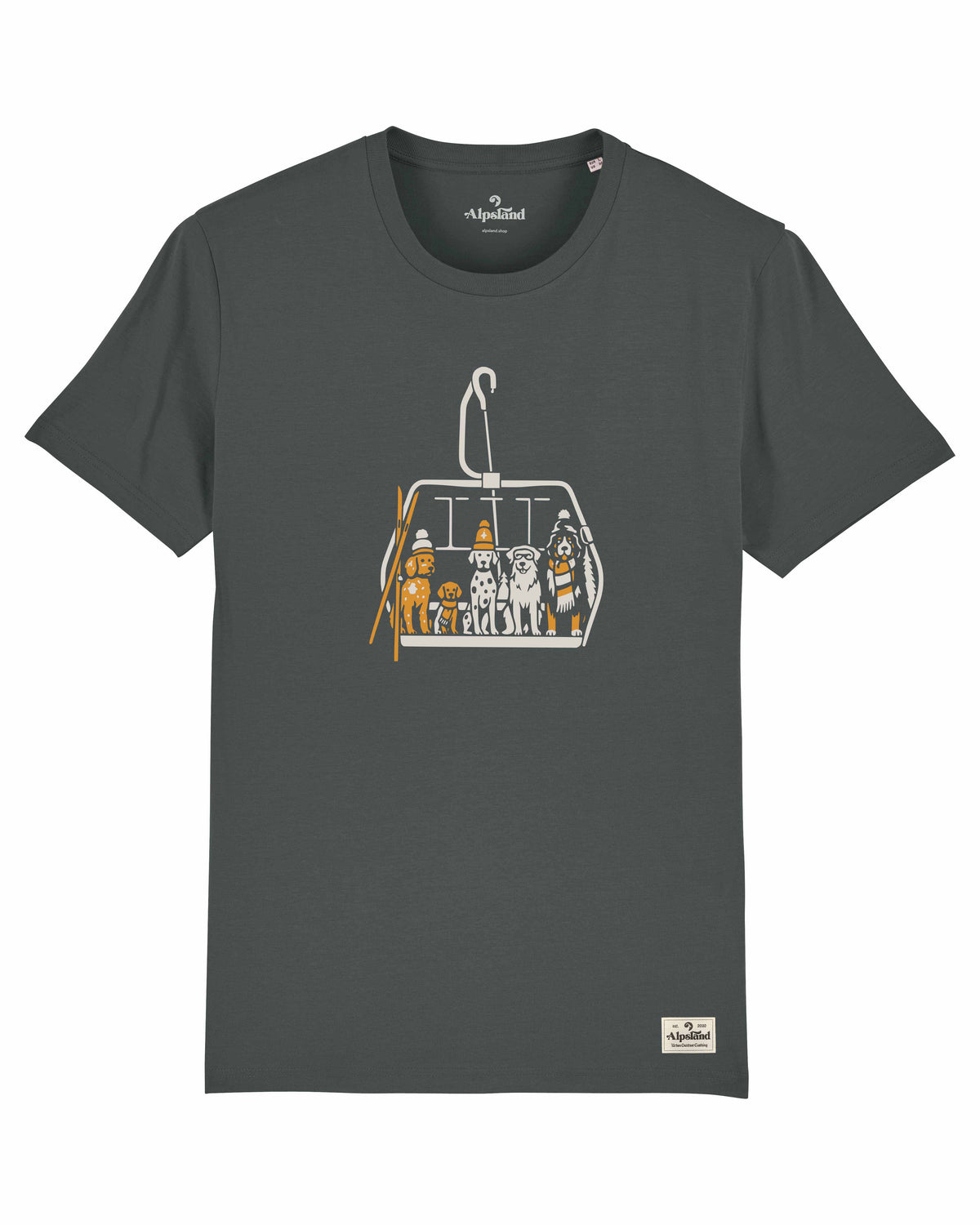 Sessellift Crew Herren Bio T-Shirt – Alpsland – Skifahren, Sessellift, Winter, Alpen