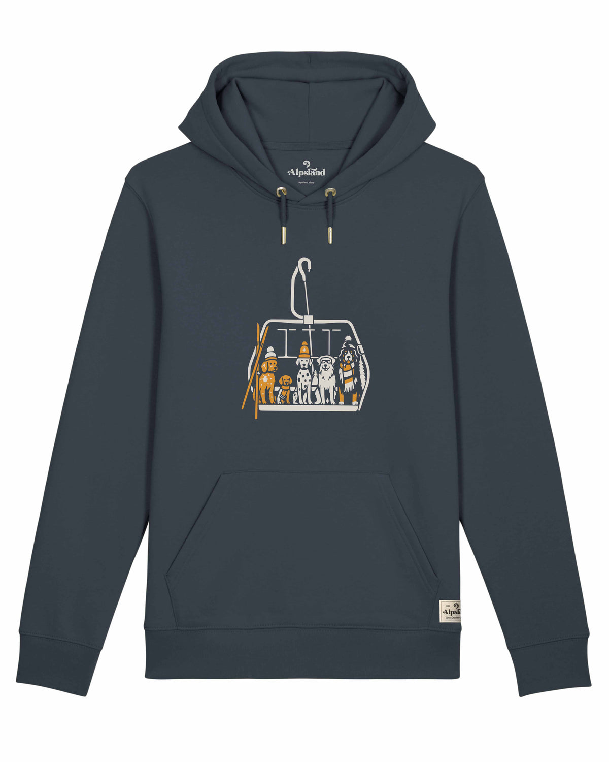 Sessellift Crew Unisex Bio Hoodie – Alpsland – Skifahren, Sessellift, Winter, Alpen