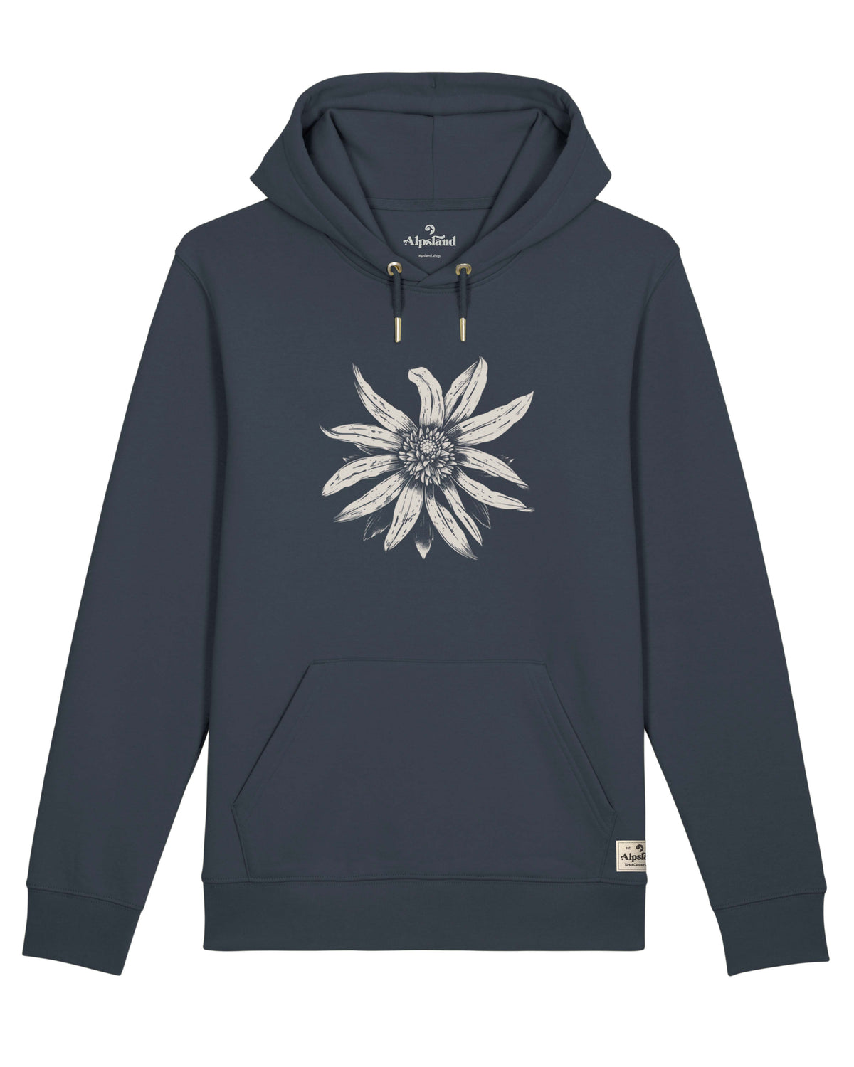 Edelweiß Unisex Bio Hoodie – Alpsland – Wandern, Edelweiß, Alpen, Blumen