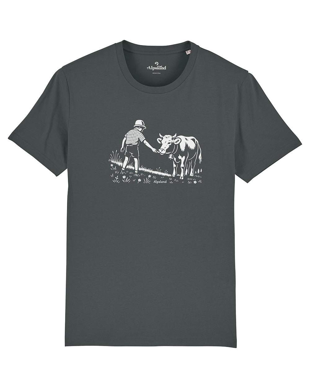 Freundschaft mit Kuh Herren Bio T-Shirt – Alpsland – Wandern, Kuh, Alpen, Alm