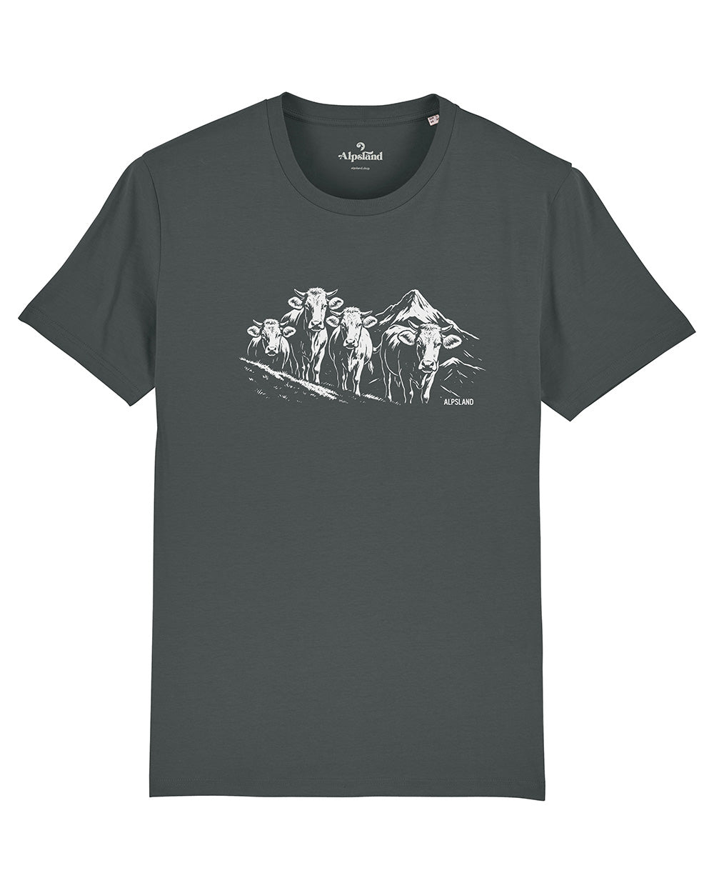 Kuhparade Herren Bio T-Shirt – Alpsland – Wandern, Kuh, Alpen, Alm