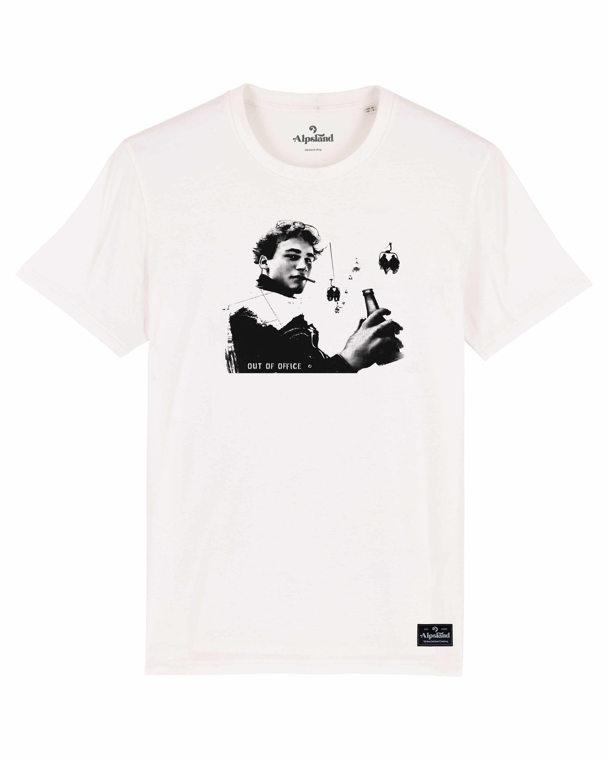 Hüttenzauber Herren Bio T-Shirt – Alpsland – Skifahren, Hütte, Après-Ski, Winter
