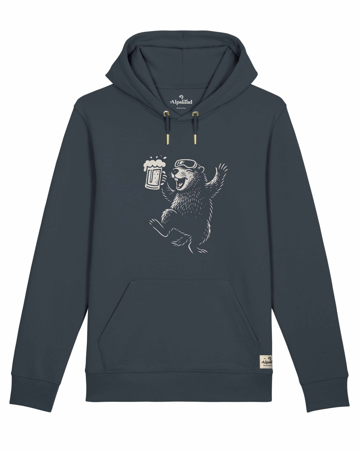 Murmeltier Après-Ski Unisex Bio Hoodie – Alpsland – Skifahren, Murmeltier, Après-Ski