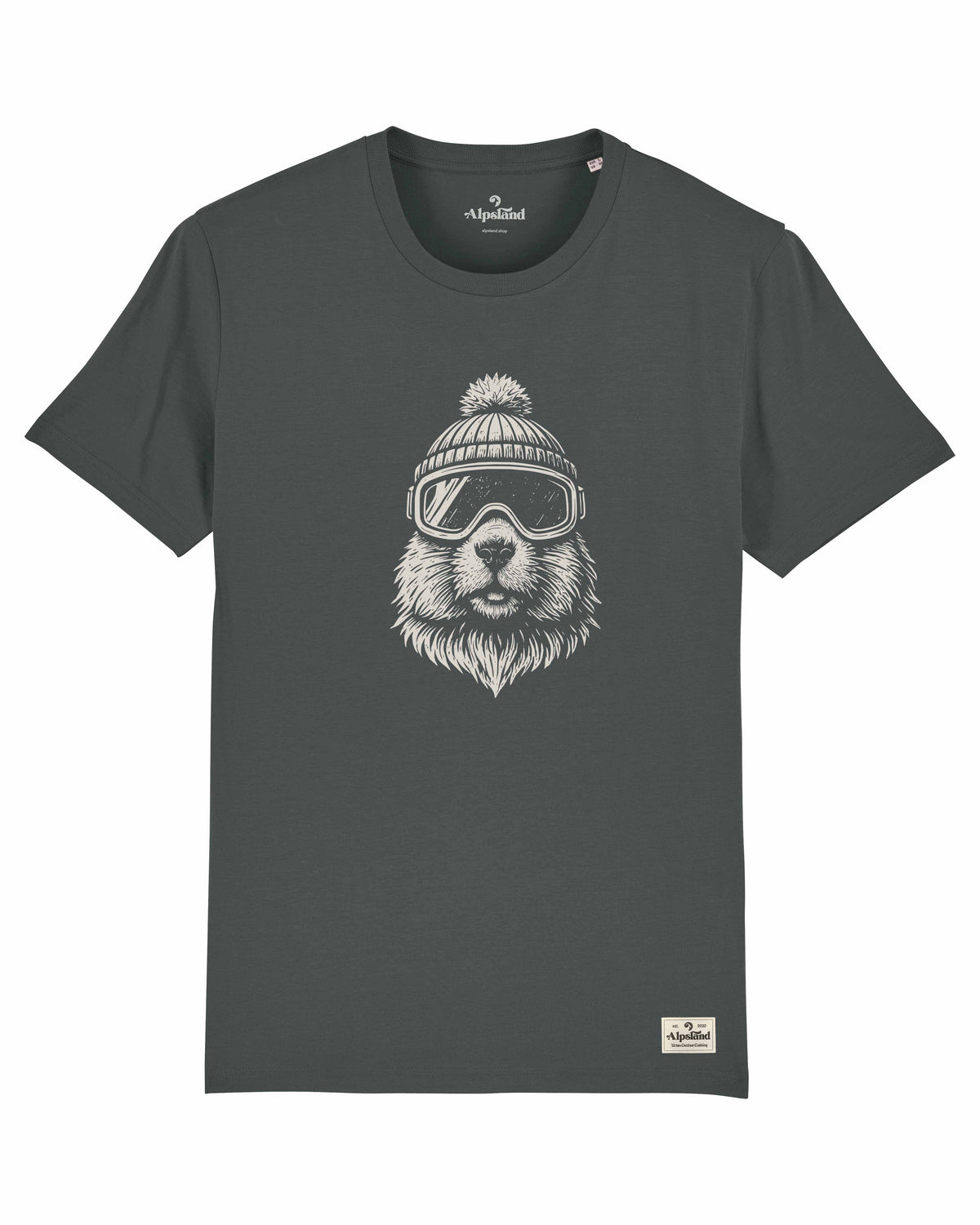 Murmeltier Powder Pro Herren Bio T-Shirt – Alpsland – Skifahren, Murmeltier, Freeride