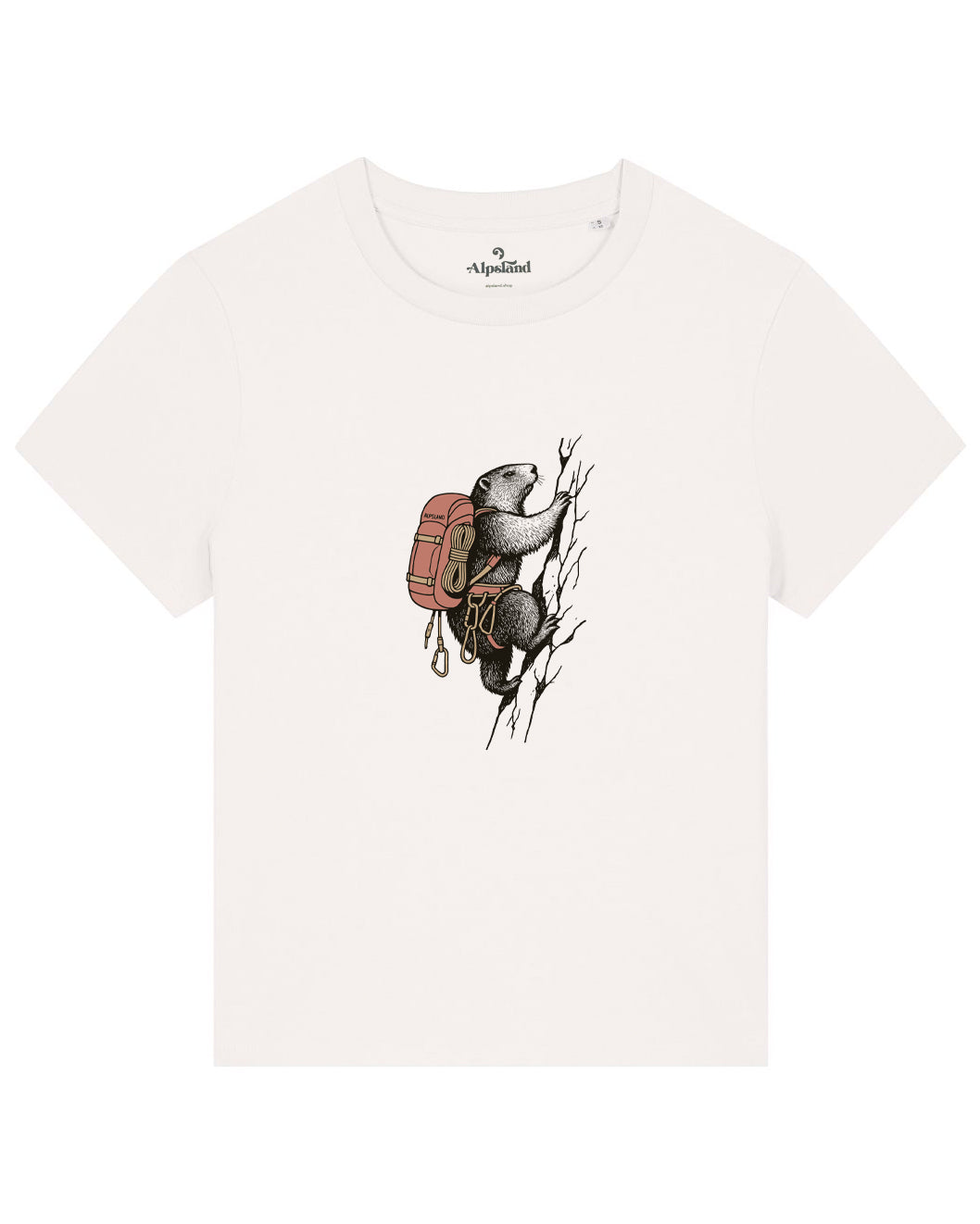 Kletter-Murmeltier Damen Bio T-Shirt – Alpsland – Klettern, Murmeltier, Berge