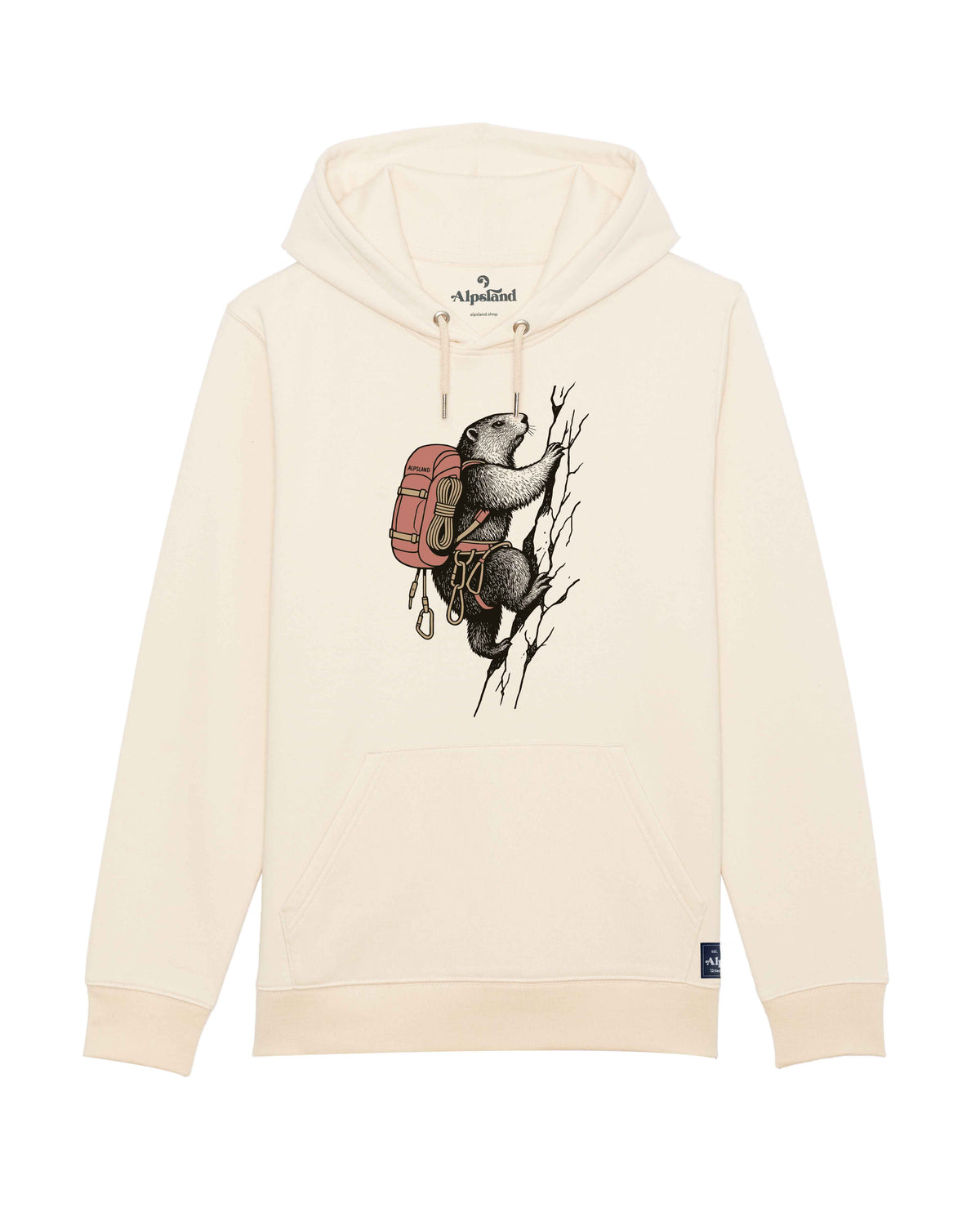 Kletter-Murmeltier Unisex Hoodie – Alpsland – Klettern, Murmeltier, Berge, Alpen
