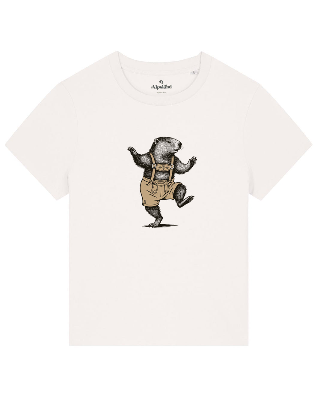 Murmeltier Schuhplattler Damen Bio T-Shirt – Alpsland – Wandern, Murmeltier, Alpen