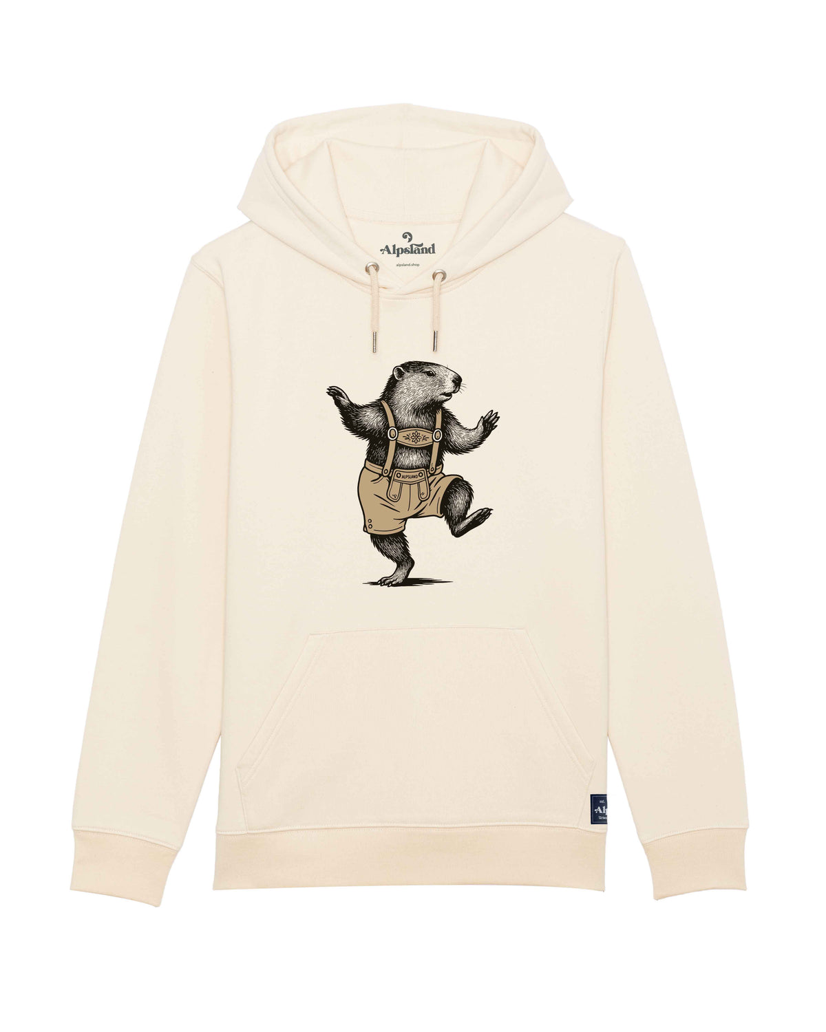 Murmeltier Schuhplattler Unisex Hoodie – Alpsland – Wandern, Murmeltier, Bayern, Alpen