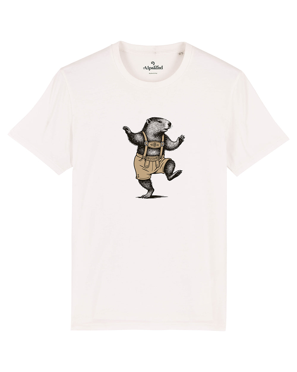Murmeltier Schuhplattler Herren Bio T-Shirt – Alpsland – Wandern, Murmeltier, Alpen
