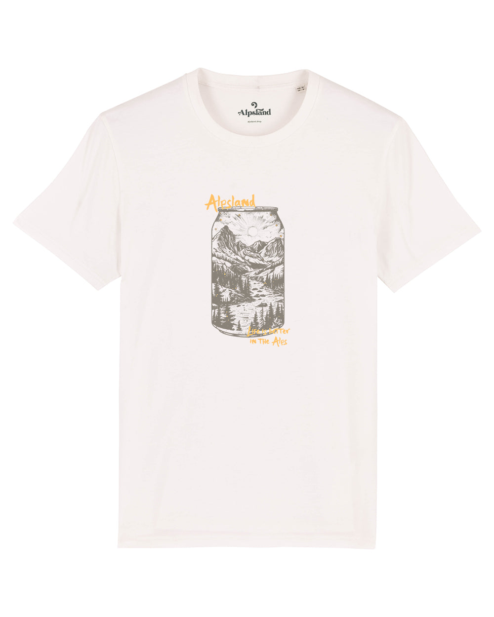 Bier mit Landschaft 2.0 Herren Bio T-Shirt – Alpsland – Wandern, Bier, Berge, Alpen