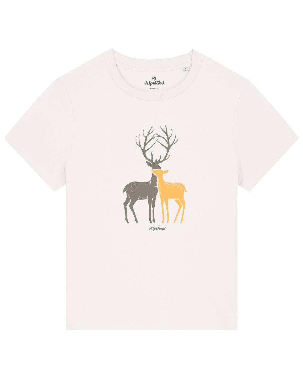 Rehe Damen Bio T-Shirt – Alpsland – Wandern, Rehe, Natur, Alpen
