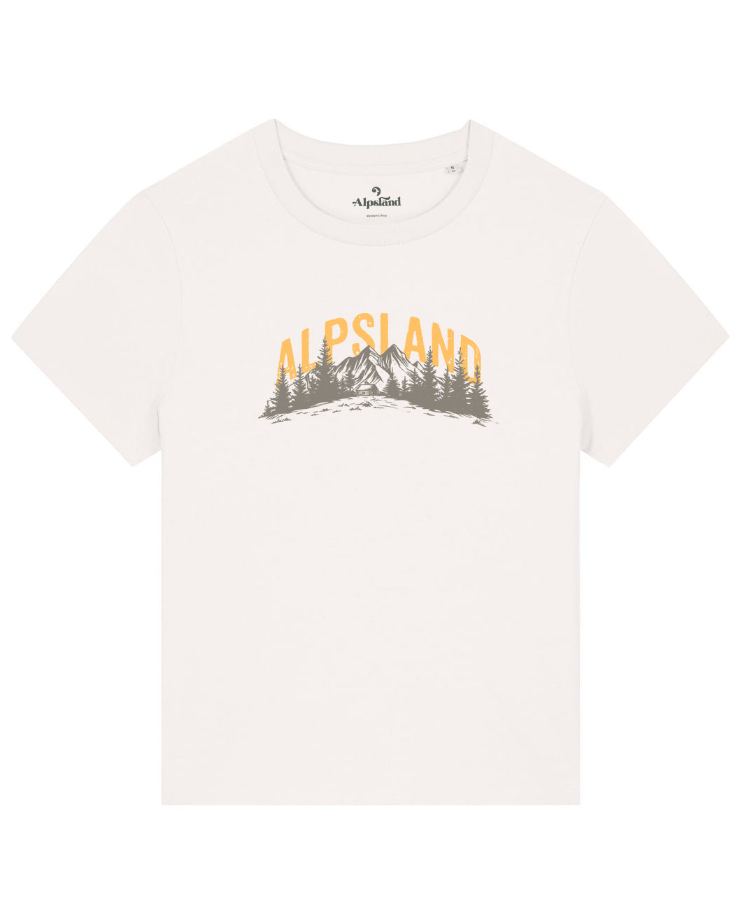 Alpsland Hütte Damen Bio T-Shirt – Alpsland – Wandern, Hütte, Berge, Alpen