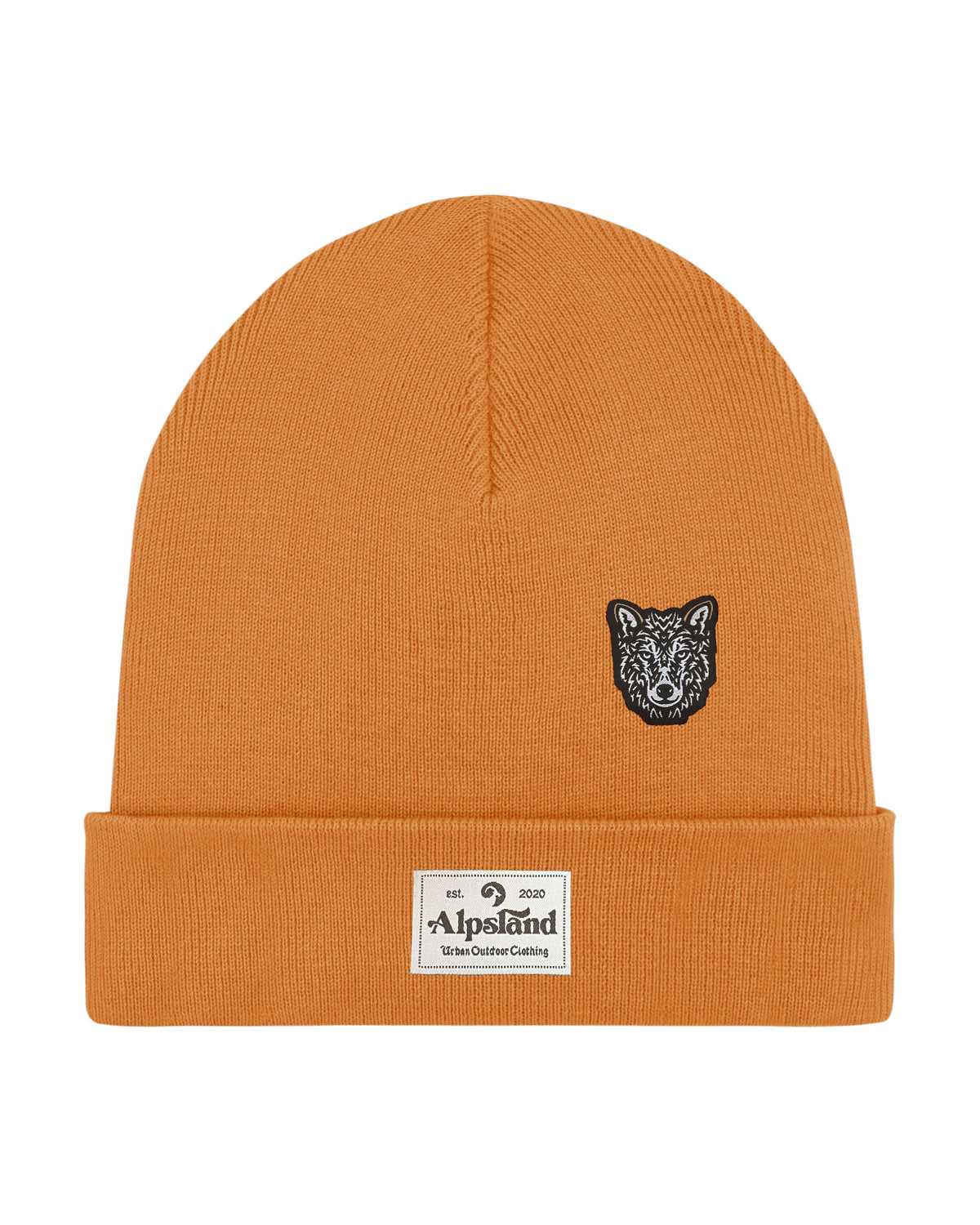 Wolf Organic Rib Beanie Mütze – Alpsland – Winter, Outdoor, Wolf, Berge