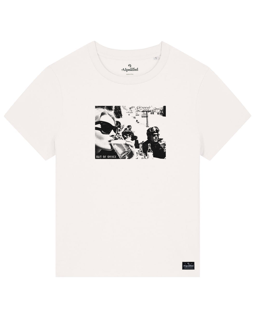Out of Office Damen Bio T-Shirt – Alpsland – Skifahren, Après-Ski, Winter, Humor