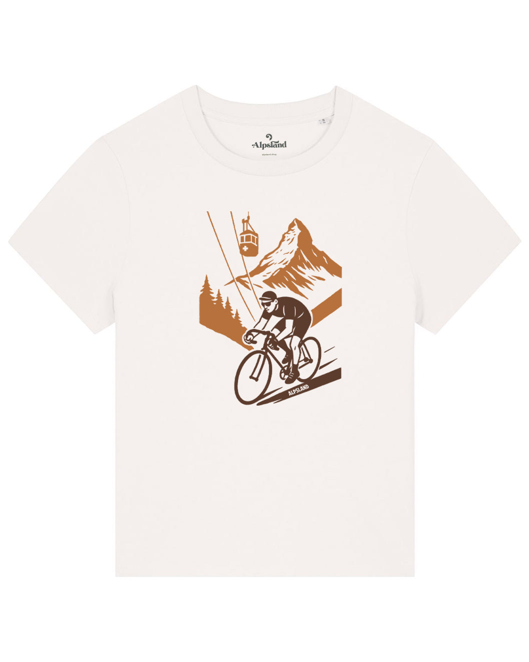 Alpenradler Damen Bio T-Shirt – Alpsland – Radfahren, Berge, Alpen, MTB, Outdoor