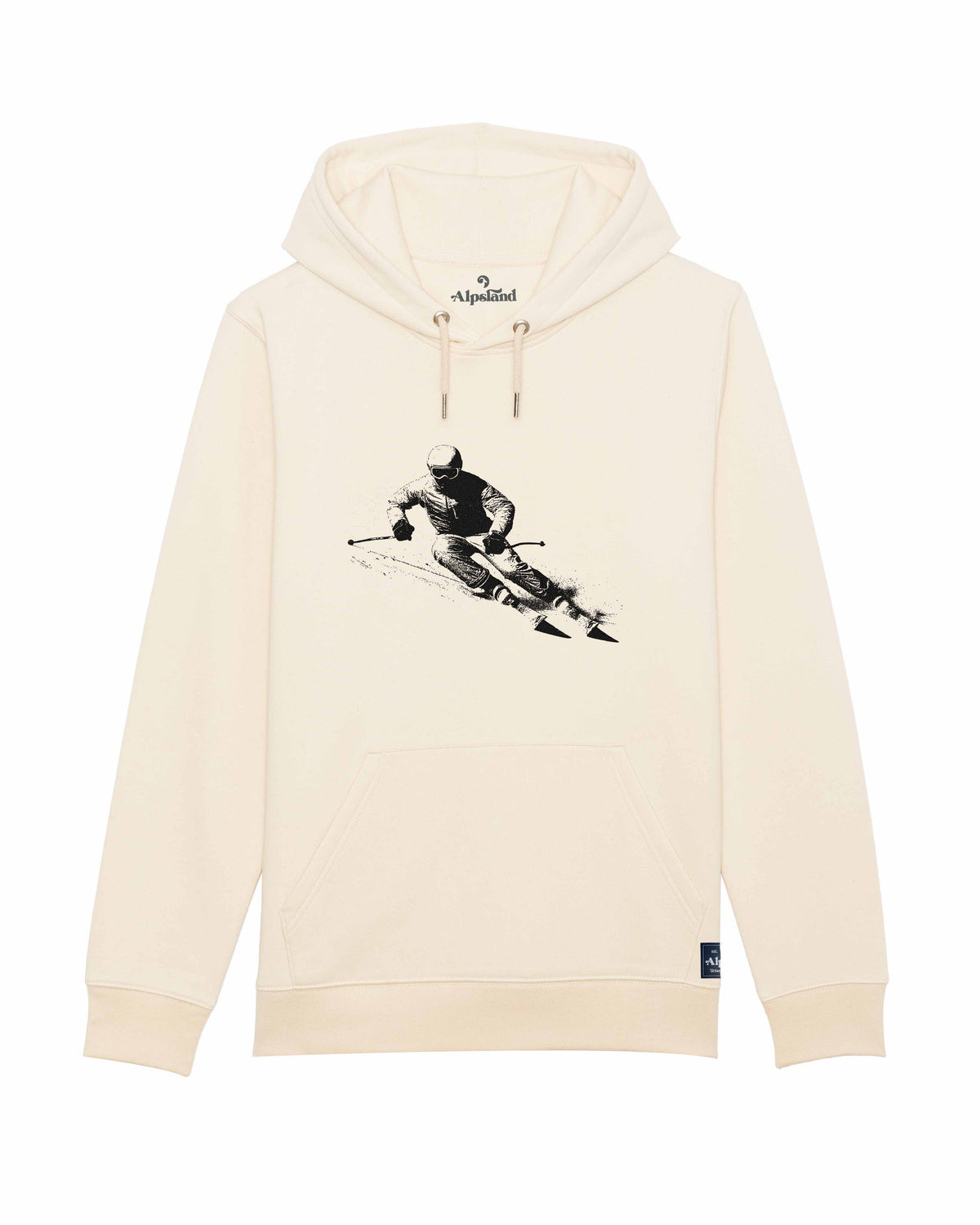 Powder Hunter Unisex Bio Hoodie – Alpsland – Skifahren, Après-Ski, Winter, Freeride