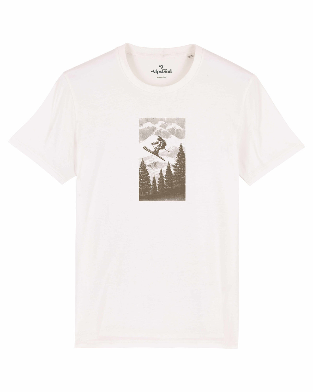 Skispringer Alpen Herren Bio T-Shirt – Alpsland – Skifahren, Skispringen, Winter, Alpen