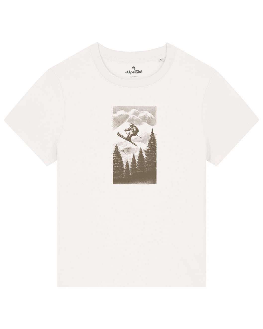 Skispringer Alpen Damen Bio T-Shirt – Alpsland – Skifahren, Skispringen, Winter, Alpen