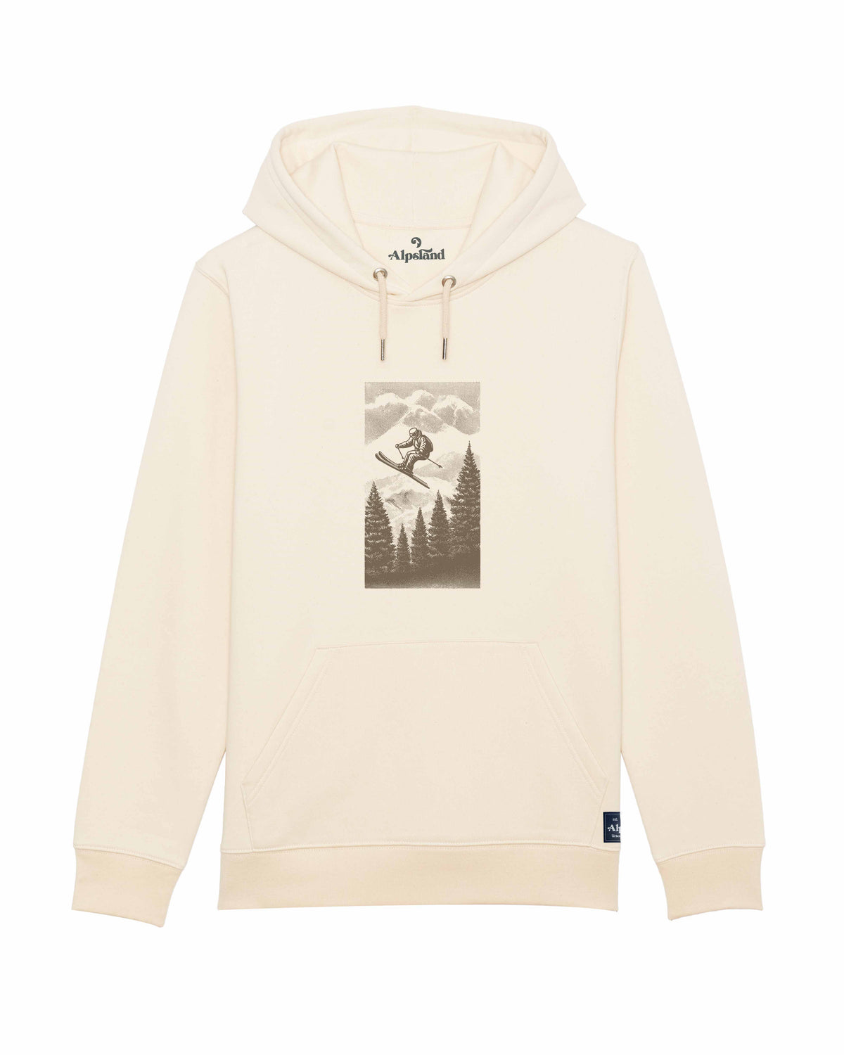 Skispringer Alpen Unisex Bio Hoodie – Alpsland – Skifahren, Skispringen, Winter, Alpen