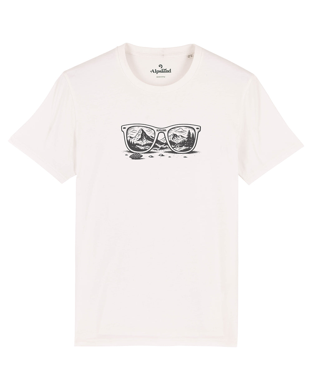 Alpenblick Herren Bio T-Shirt – Alpsland – Wandern, Berge, Alpen, Aussicht, Natur